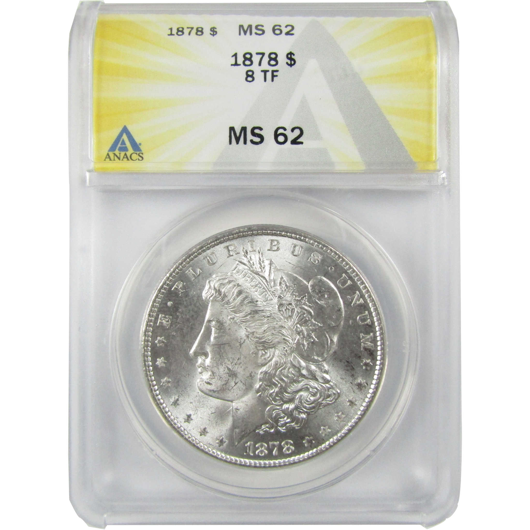 1878 8TF Morgan Silver Dollar MS 62 ANACS Uncirculated SKU:I26399 - Morgan coin - Morgan silver dollar - Morgan silver dollar for sale - Profile Coins &amp; Collectibles