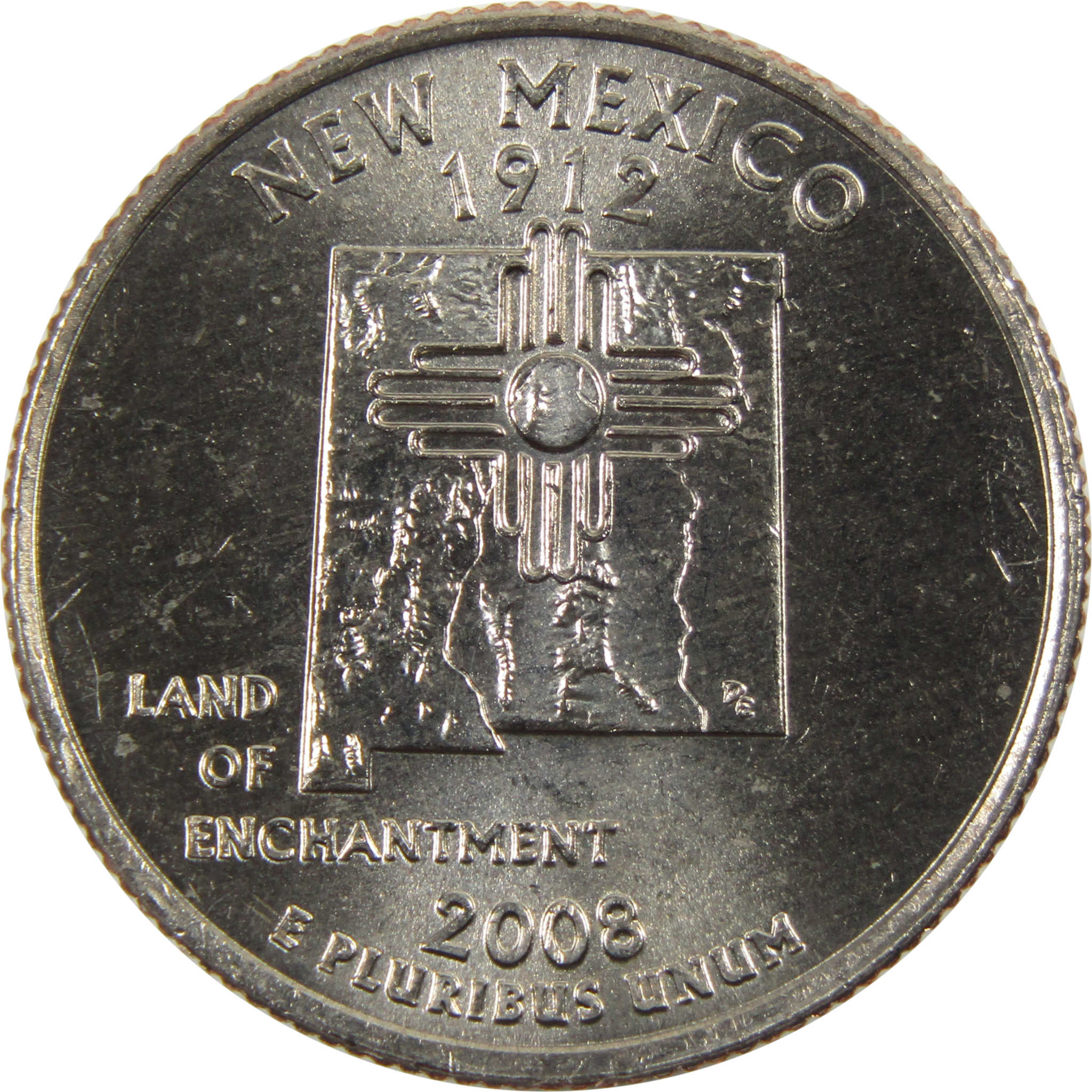 2008 P New Mexico State Quarter BU Uncirculated Clad 25c Coin