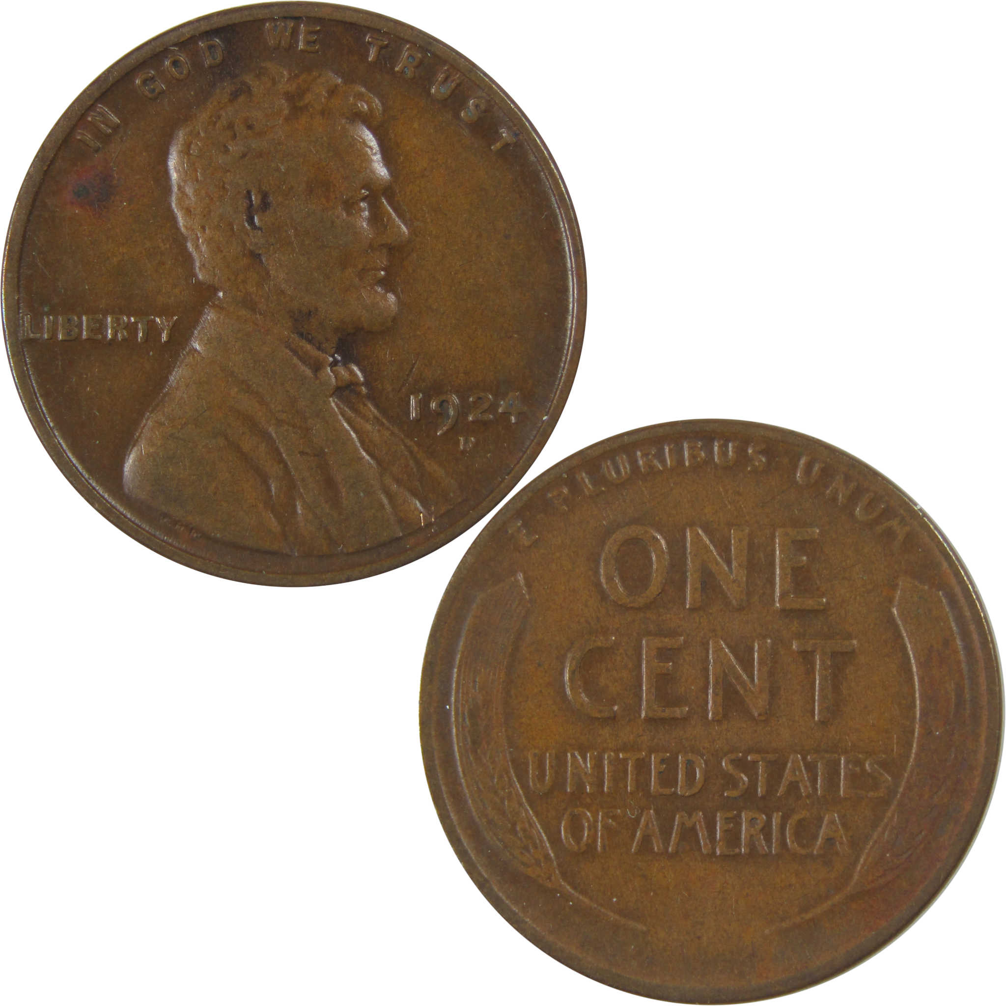 1924 D Lincoln Wheat Cent F Fine Penny 1c Coin SKU:I23745