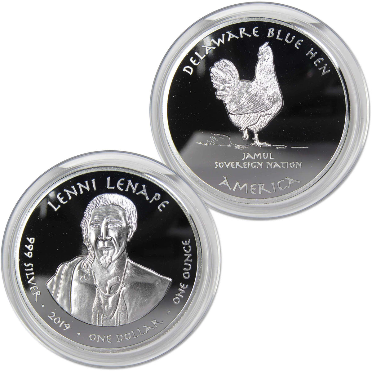 2019 Native American Jamul Lenni Lenape Delaware Blue Hen 1 oz Silver