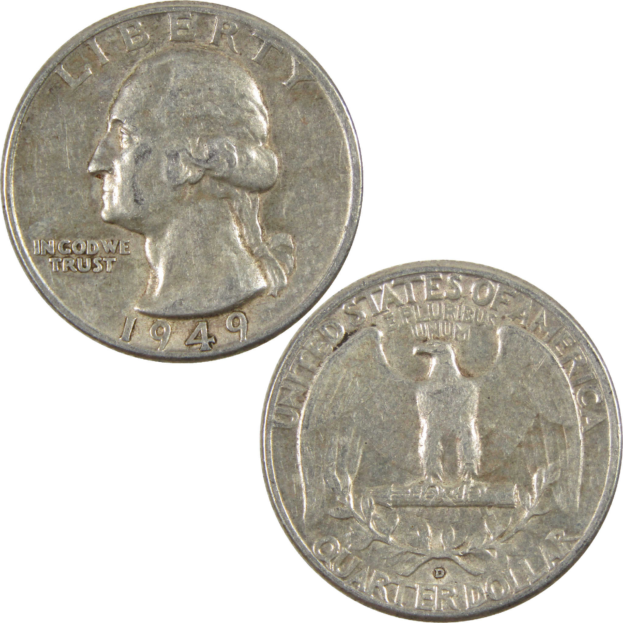 1949 D Washington Quarter AG About Good Silver 25c Coin