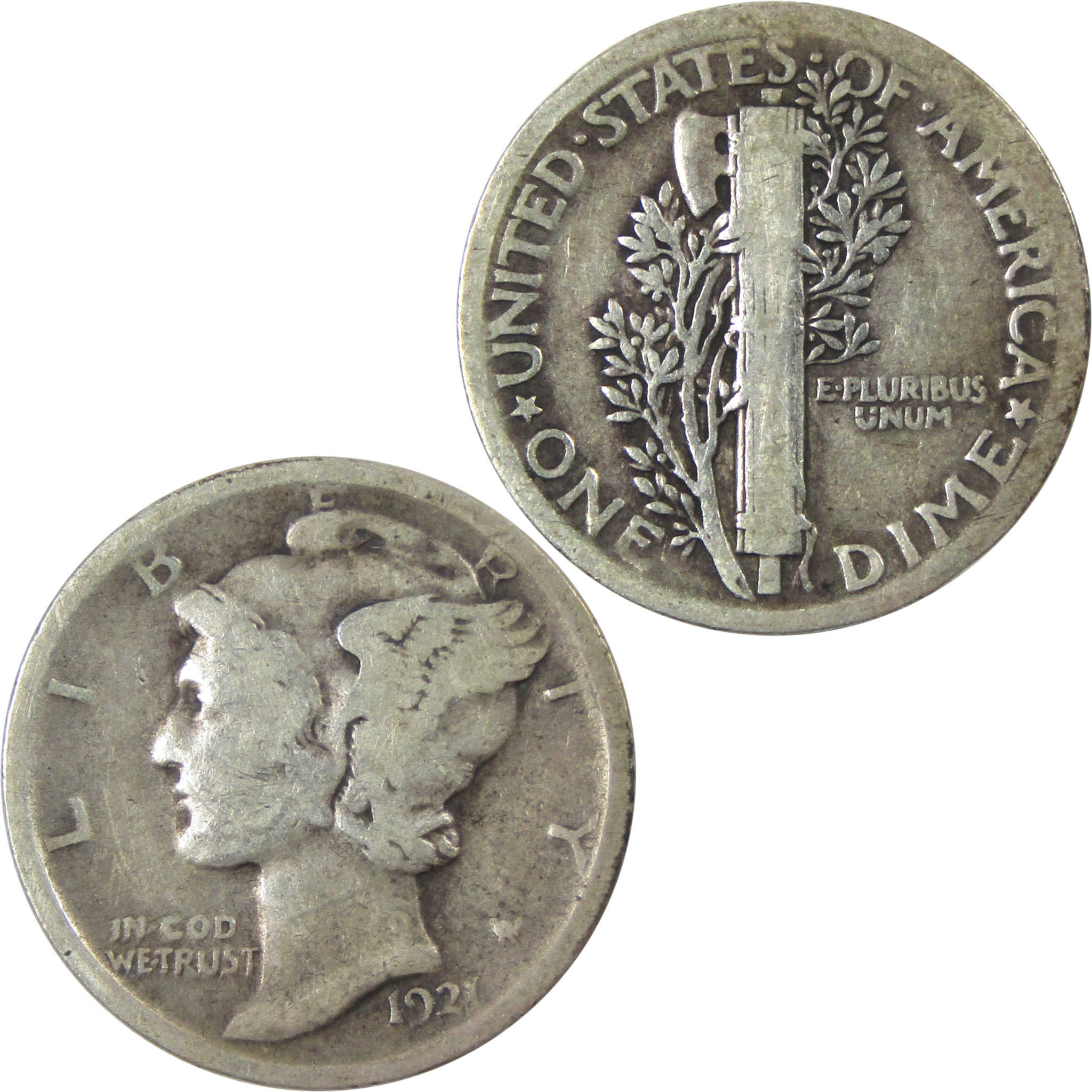 1921 Mercury Dime VG Very Good Silver 10c Coin SKU:I13961