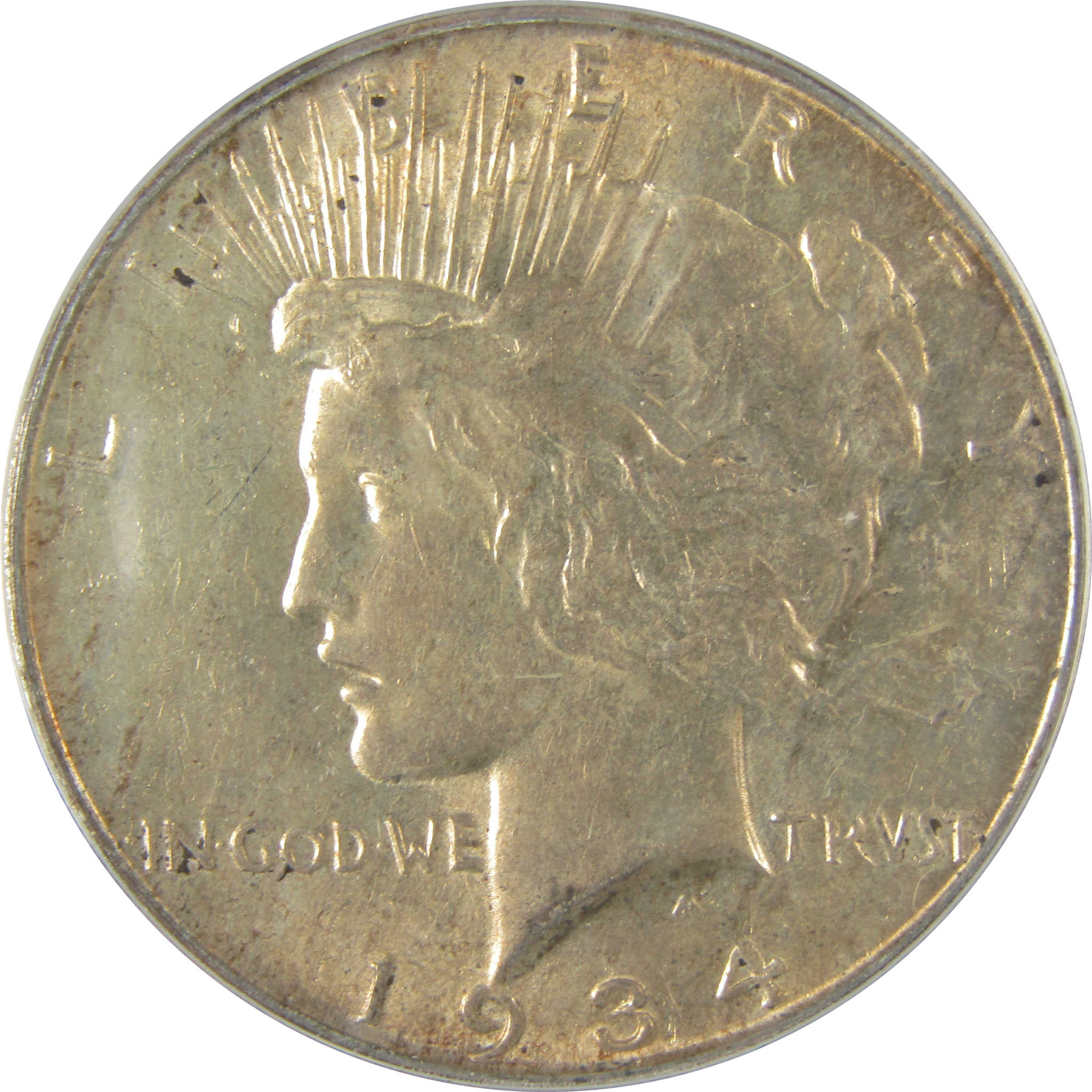 1934 D Peace Dollar AU 58 Details ANACS Silver $1 Coin SKU:I21603