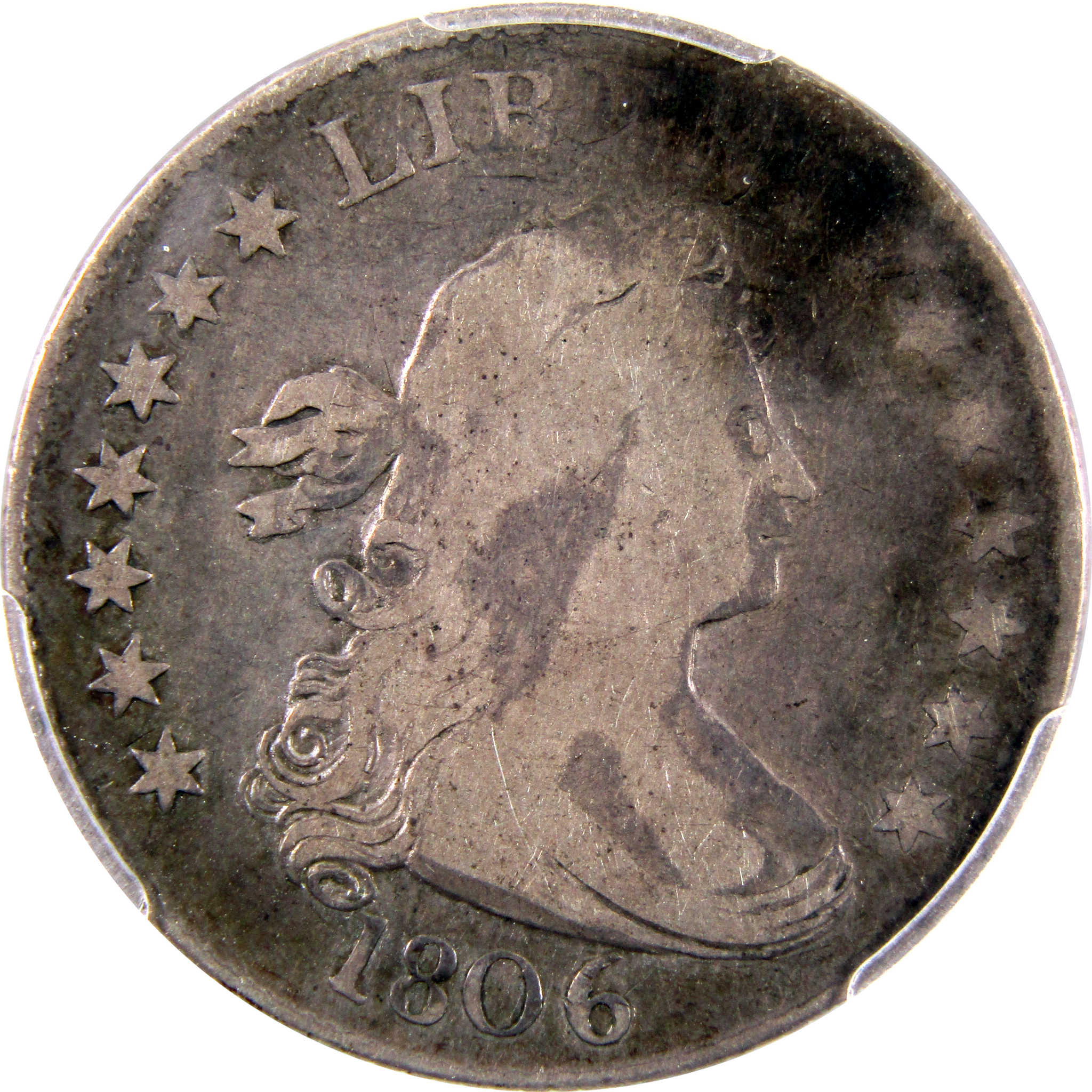 1806 Draped Bust Quarter VG 8 PCGS 89.24% Silver 25c Coin SKU:I10487