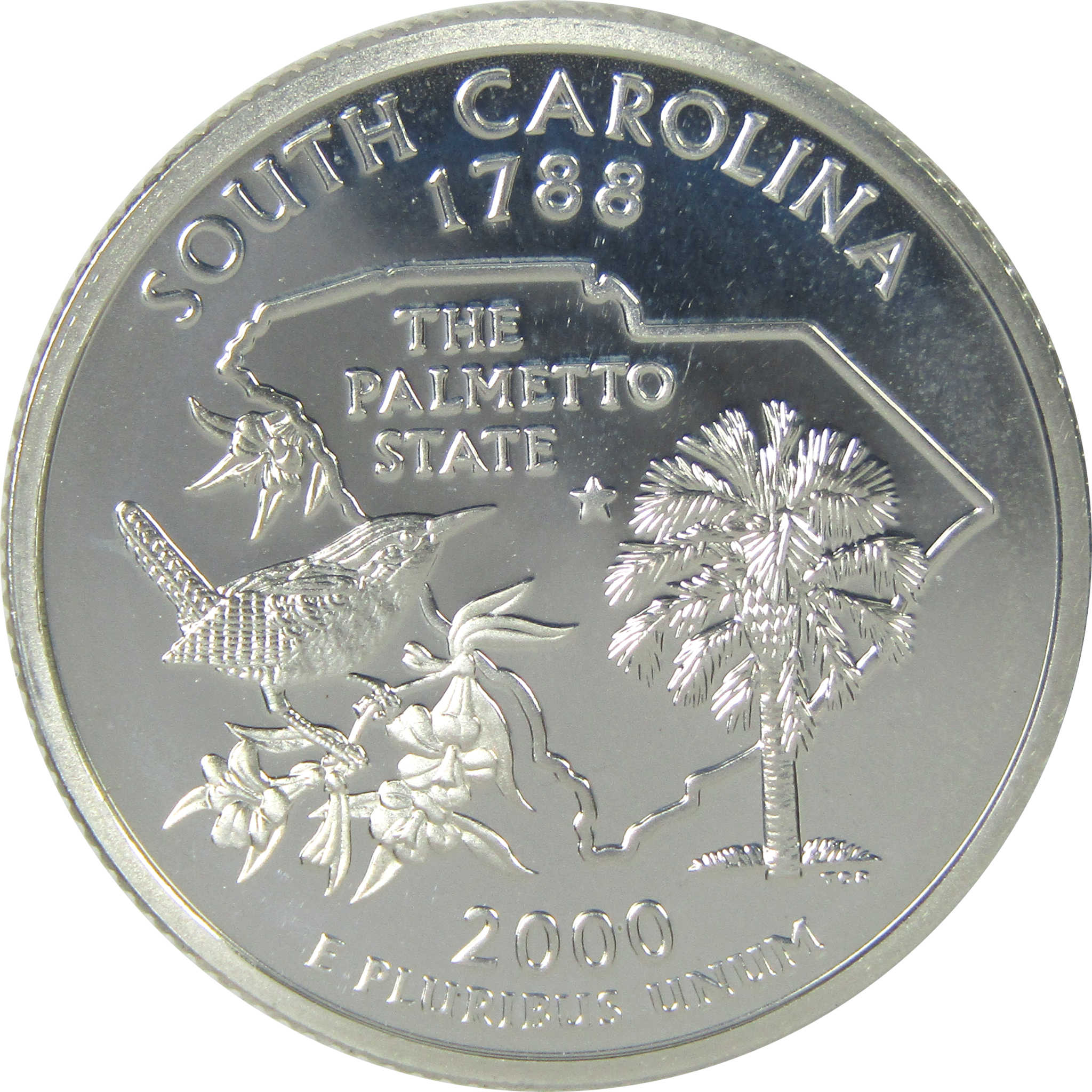 2000 S South Carolina State Quarter Choice Proof Silver 25c Coin