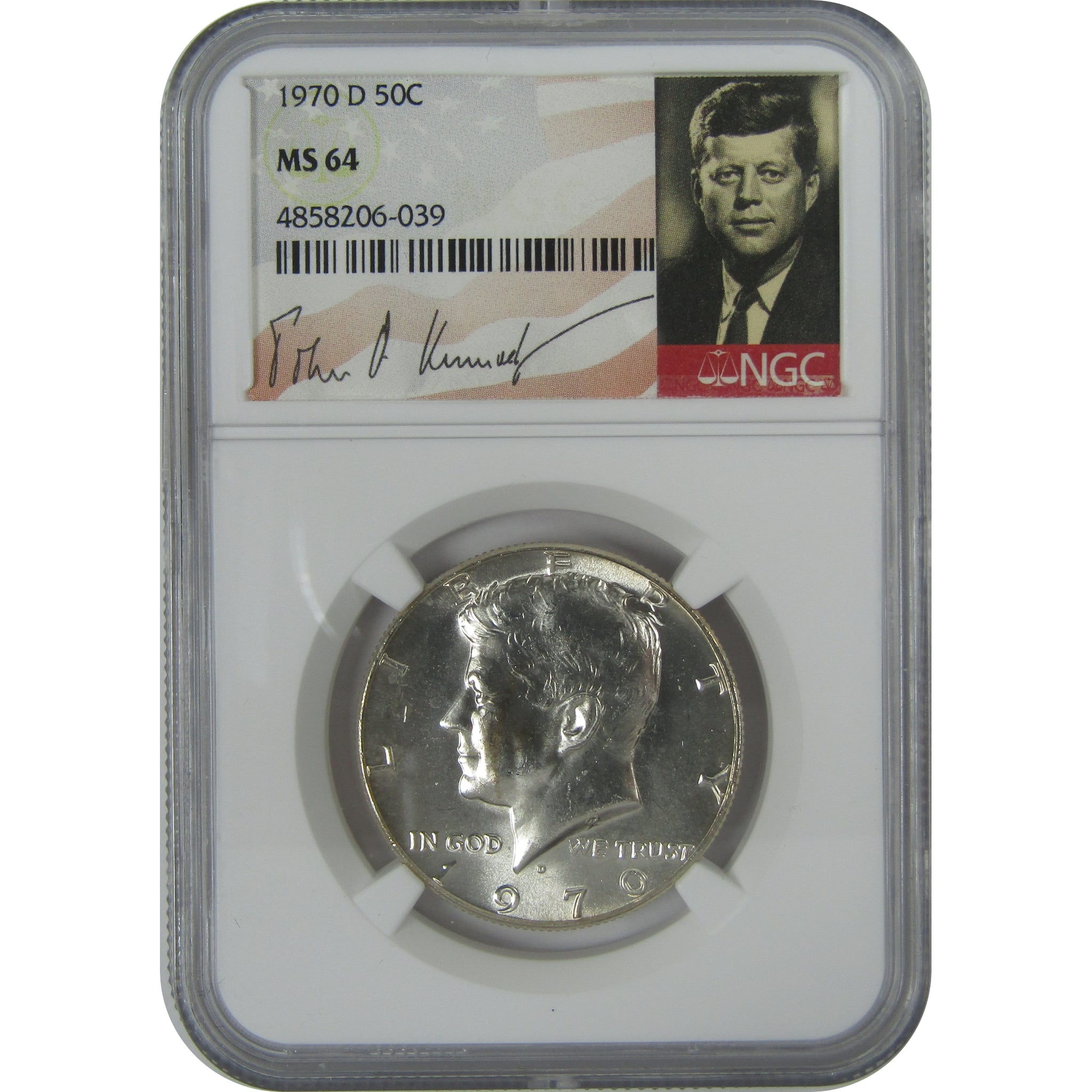 1970 D Kennedy Half Dollar MS 64 NGC Silver Clad Signature SKU:CPC9058