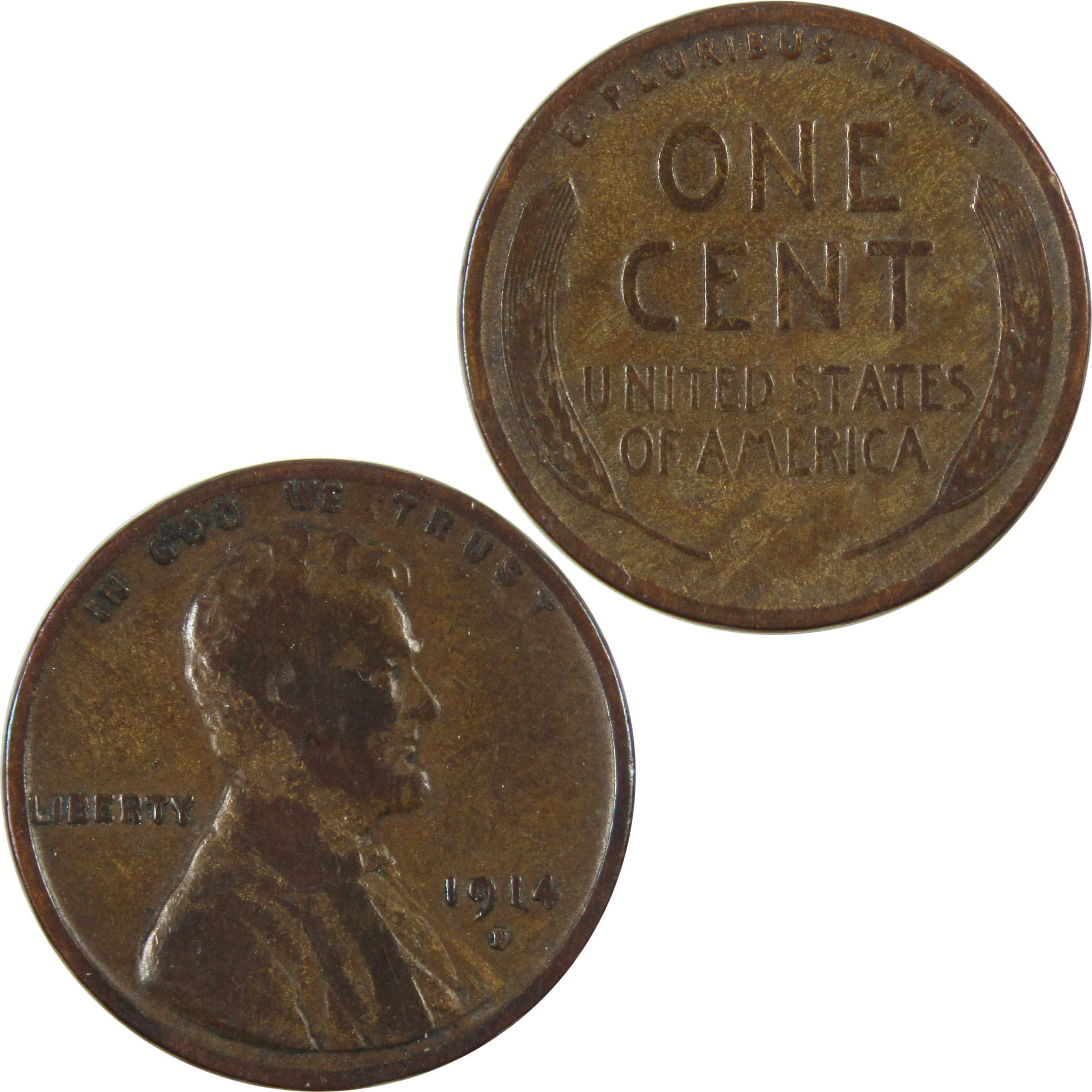 1914 D Lincoln Wheat Cent VG Very Good Penny 1c Coin SKU:I14566