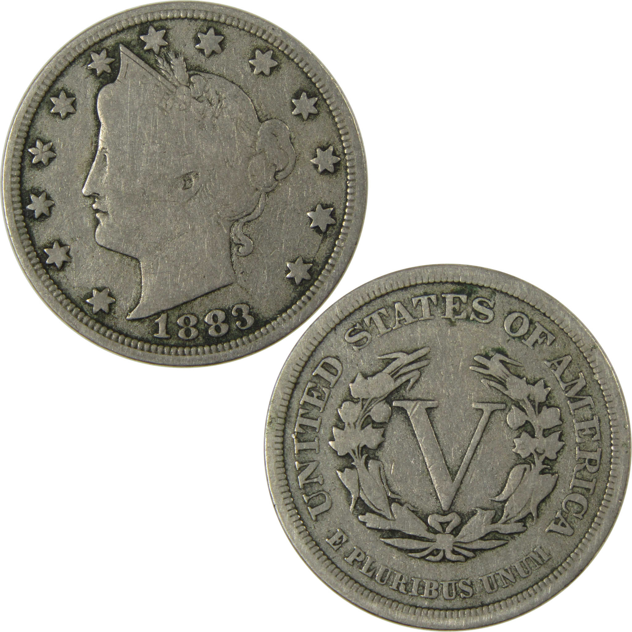 1883 No Cents Liberty Head V Nickel VG Very Good 5c Coin SKU:I26527