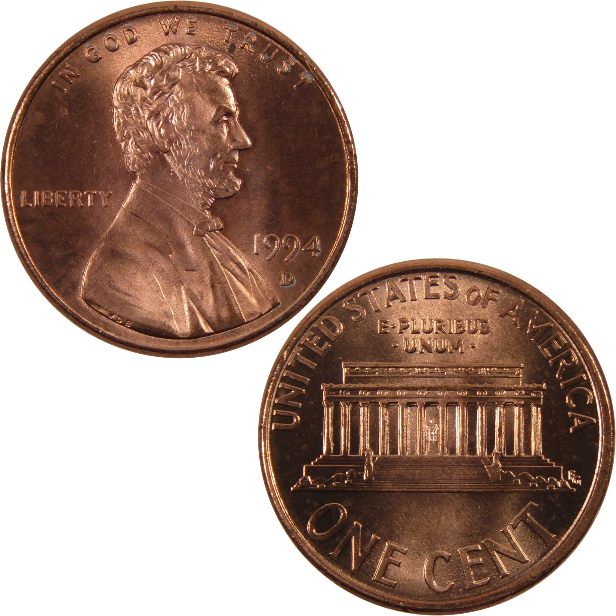 1994 D Lincoln Memorial Cent BU Uncirculated Penny 1c Coin