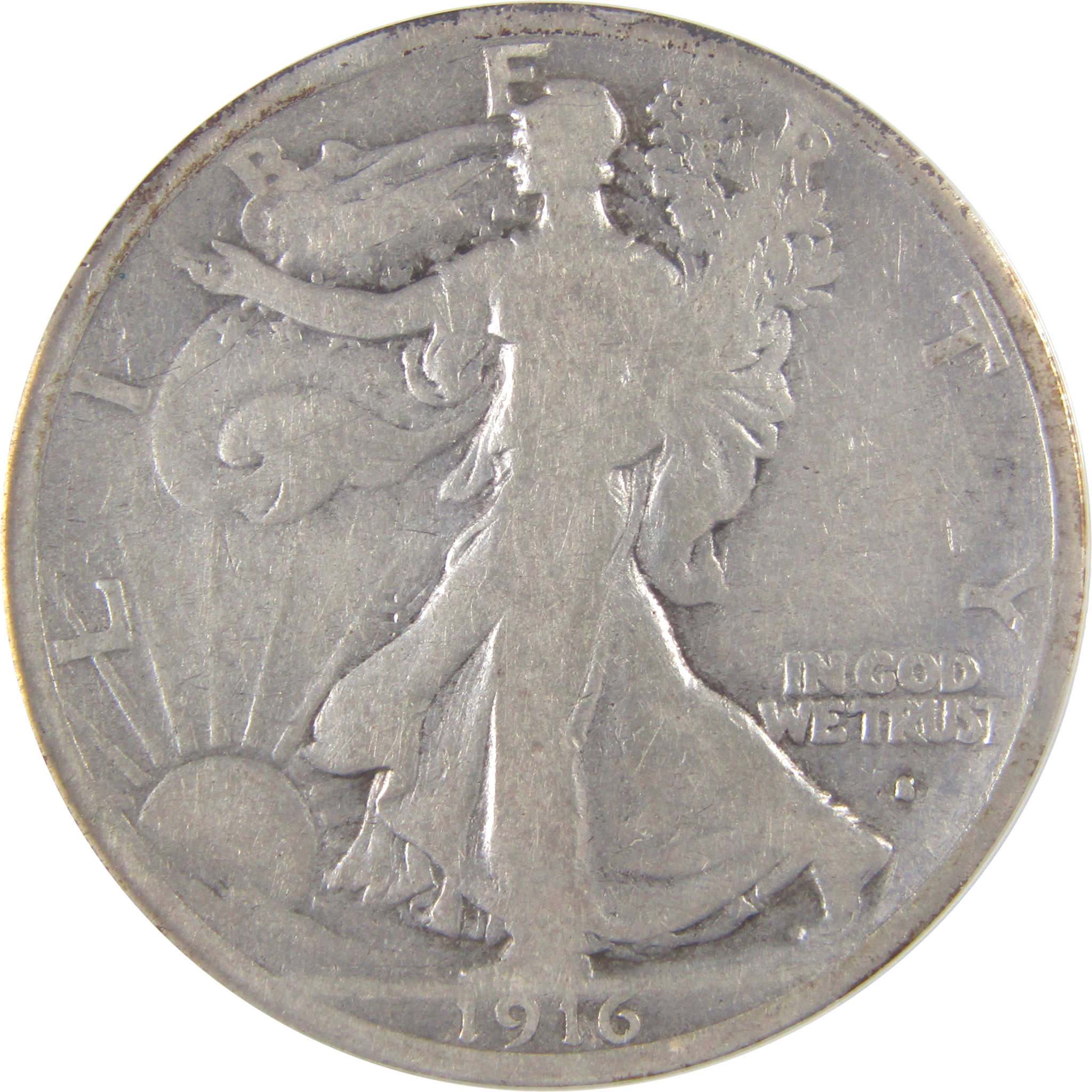 1916 S Liberty Walking Half Dollar VG 8 ANACS Silver 50c SKU:I17439