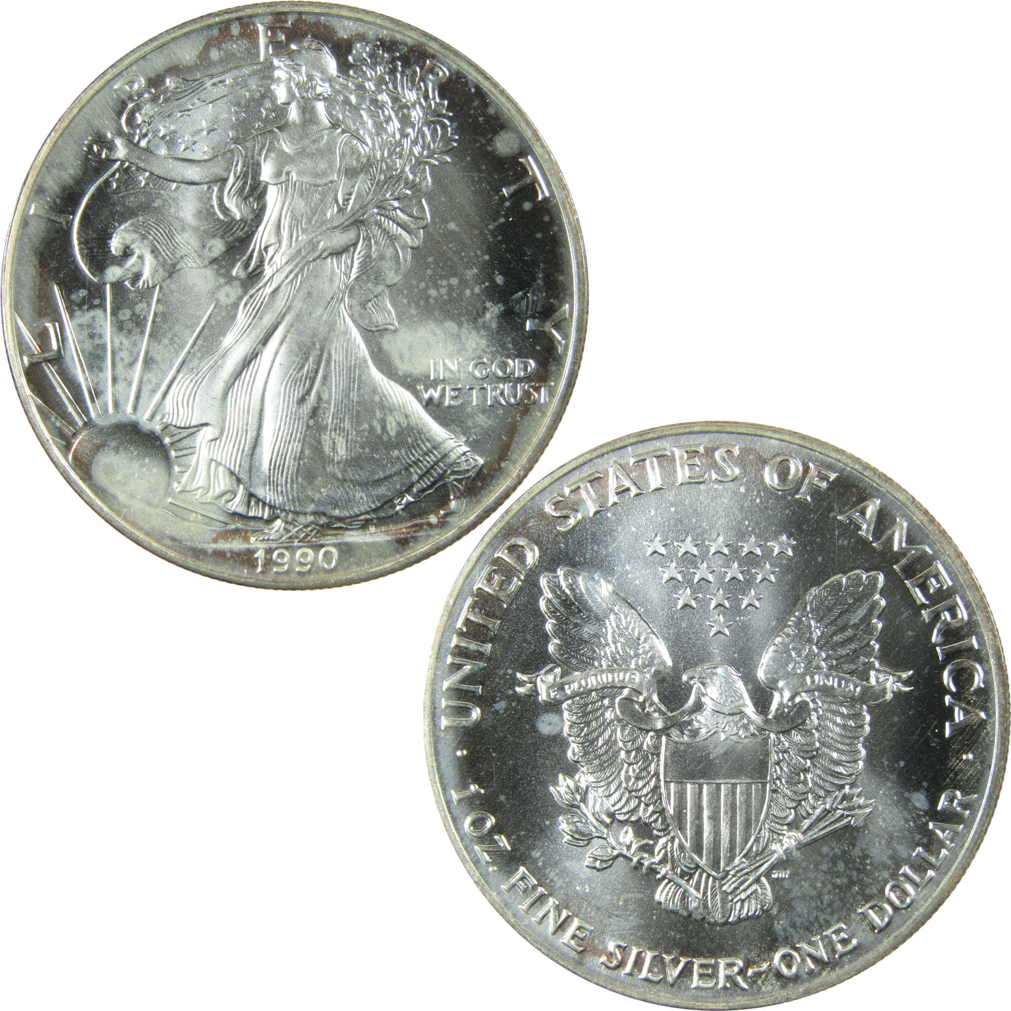 1990 American Silver Eagle Uncirculated Mint State $1 Coin SKU:CP1505