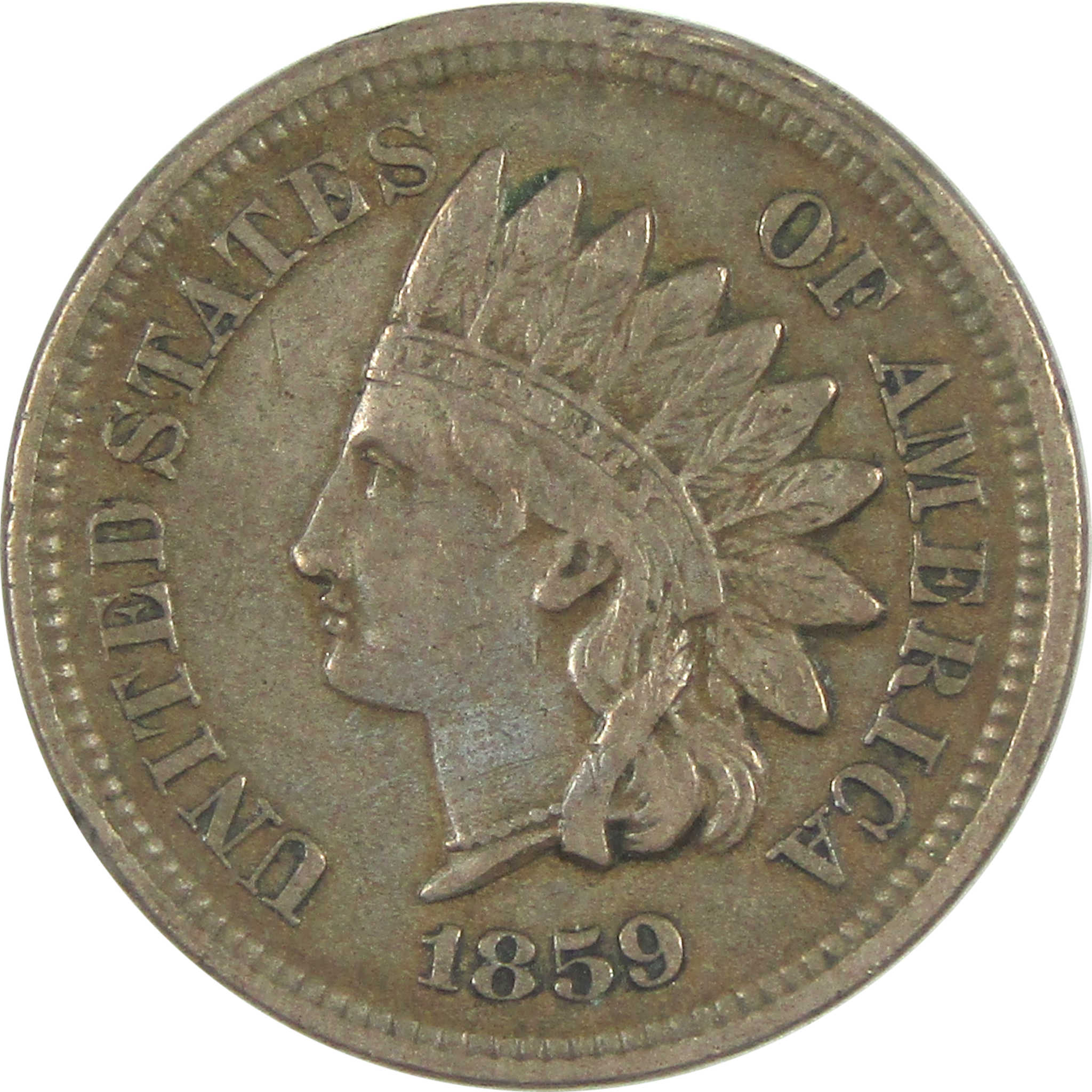 1859 Indian Head Cent VF Very Fine Copper-Nickel Penny 1c SKU:I15535