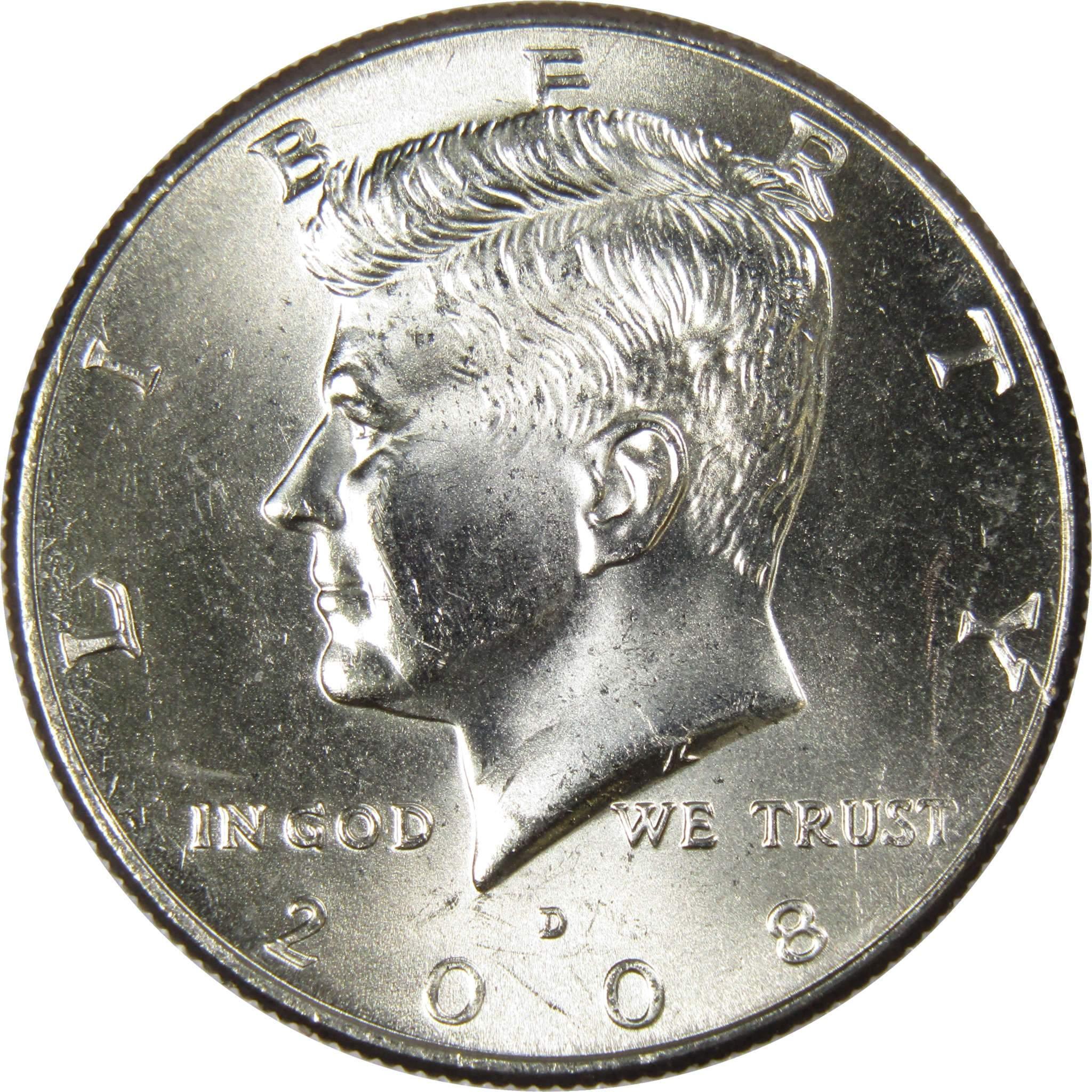 2008 D Kennedy Half Dollar Clad Uncirculated Mint State 50c Coin