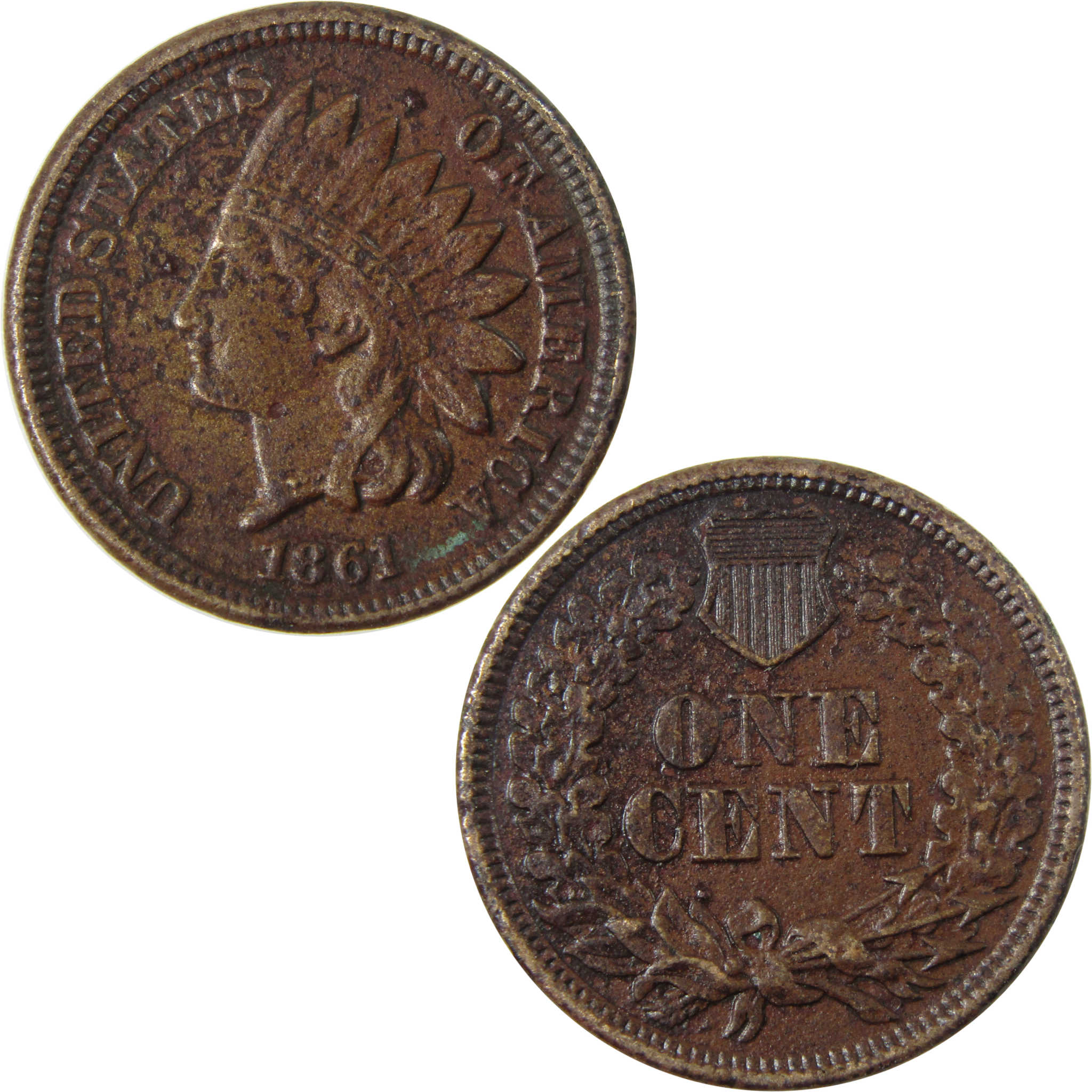 1861 Indian Head Cent VF Very Fine Details Penny 1c Coin SKU:CP1247