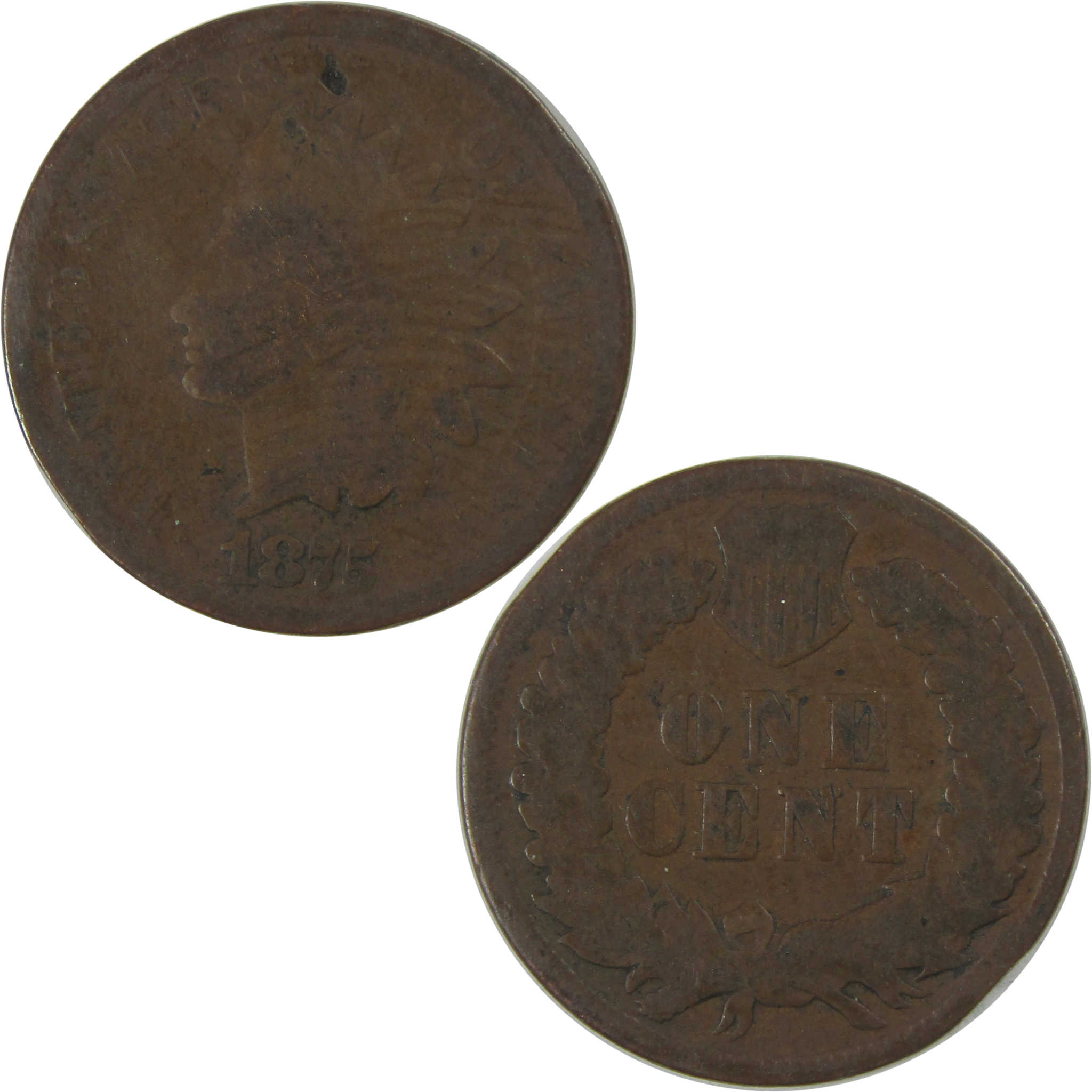 1875 Indian Head Cent AG About Good Penny 1c Coin SKU:I23170