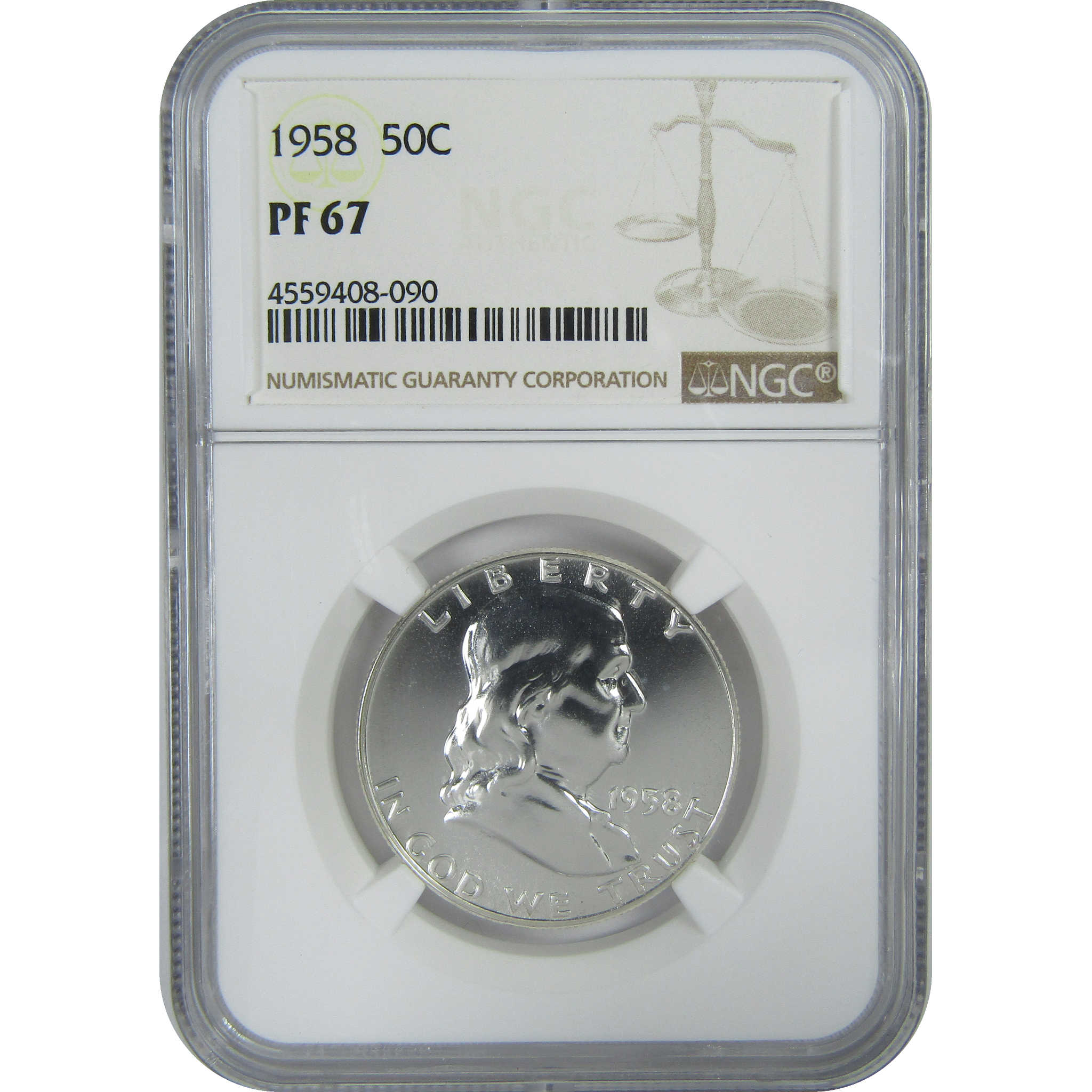 1958 Franklin Half Dollar PF 67 NGC Silver 50c Proof Coin SKU:CPC9276