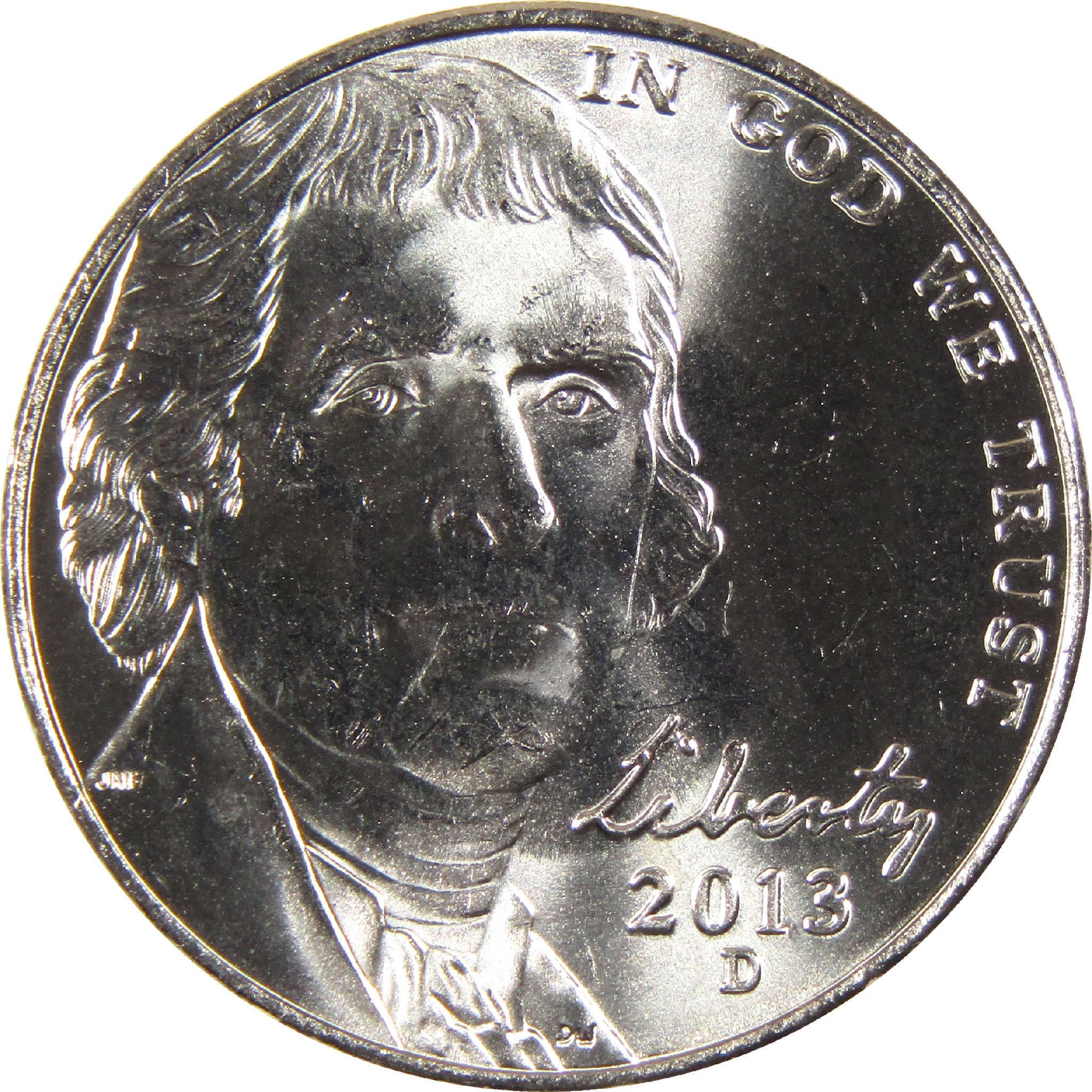 2013 D Jefferson Nickel BU Uncirculated 5c Coin
