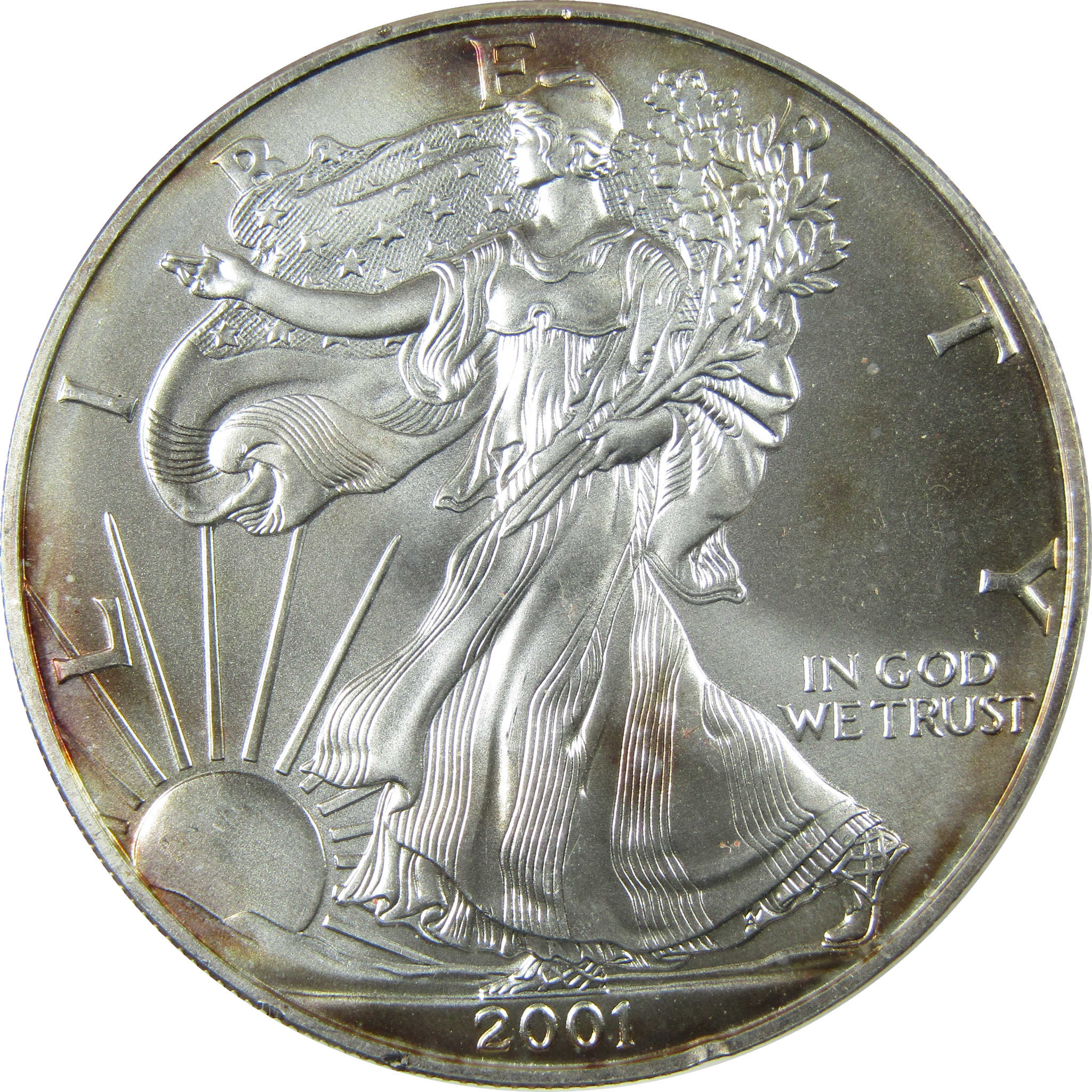 2001 American Silver Eagle Uncirculated Mint State $1 Coin SKU:CP1515