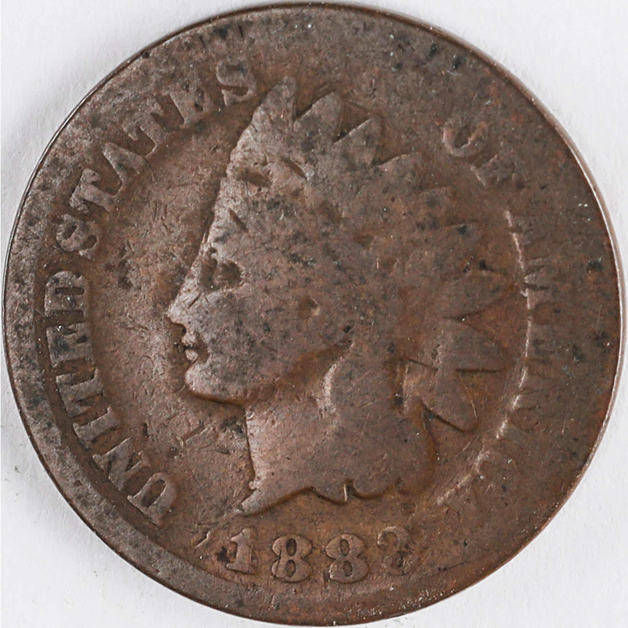 1883 Indian Head Cent AG About Good Penny 1c Coin SKU:I12384