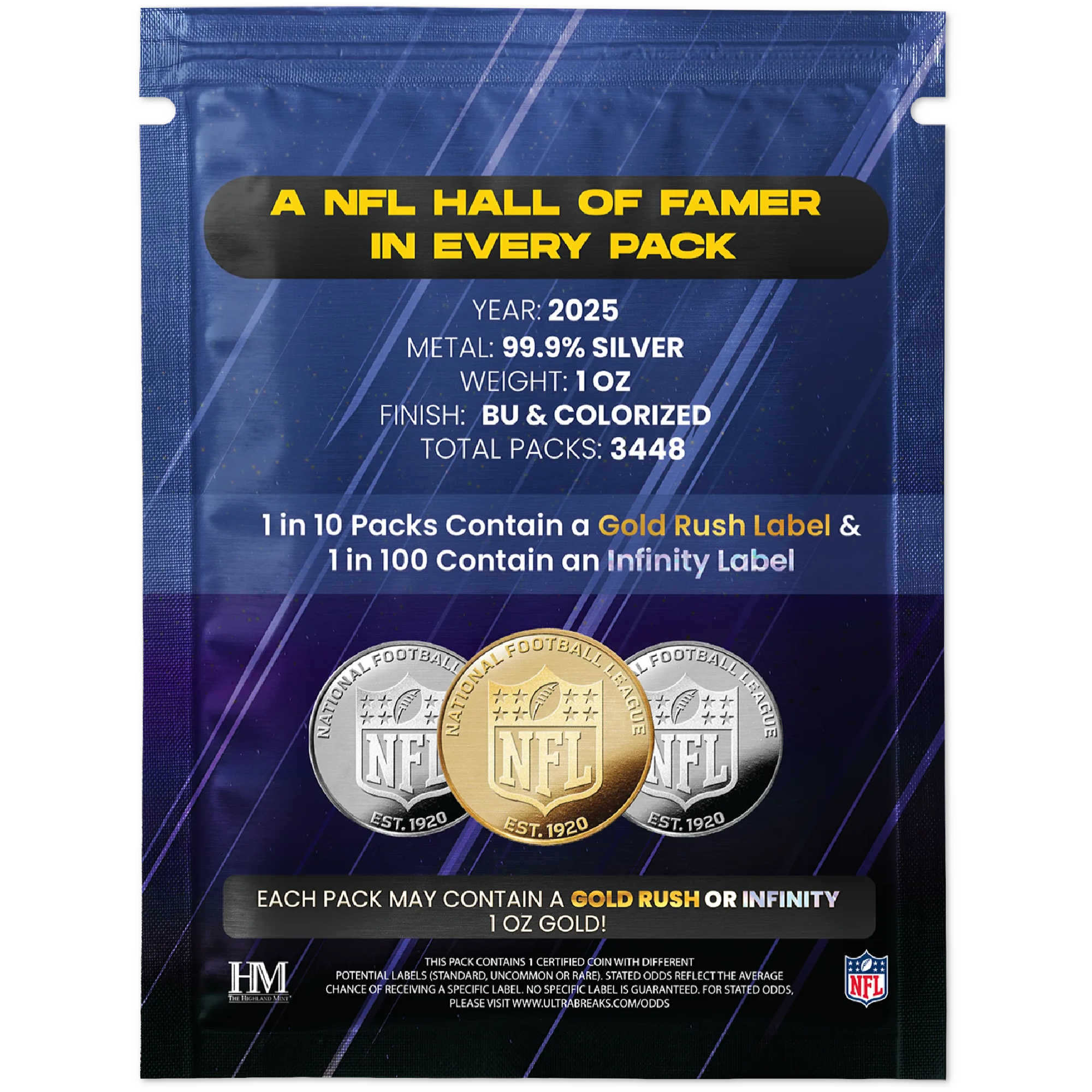 NFL Hall of Fame Silver Series Autographed Coin Mystery Box SKU:OPC252