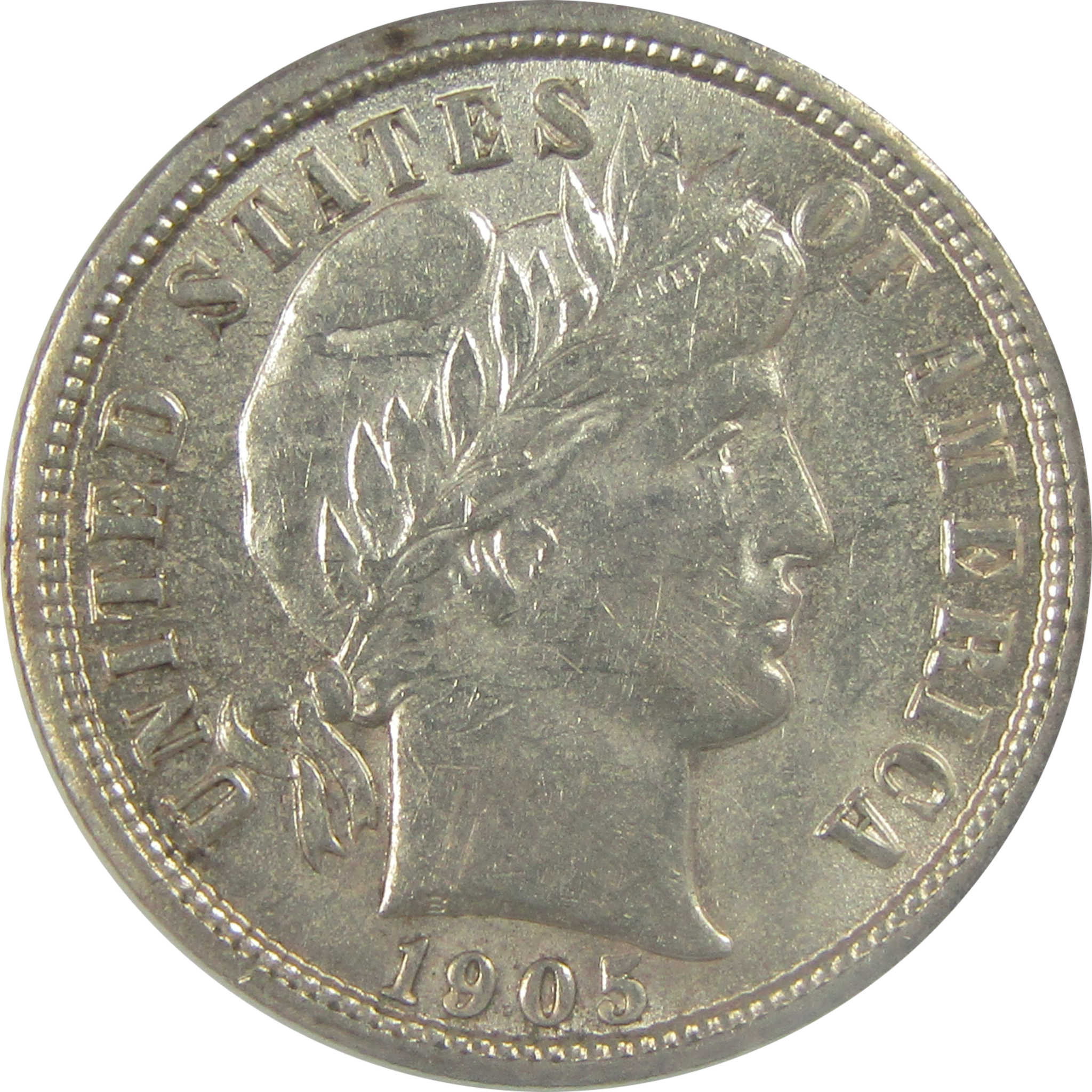 1905 Barber Dime AU 58 ANACS Silver 10c Coin SKU:I21978