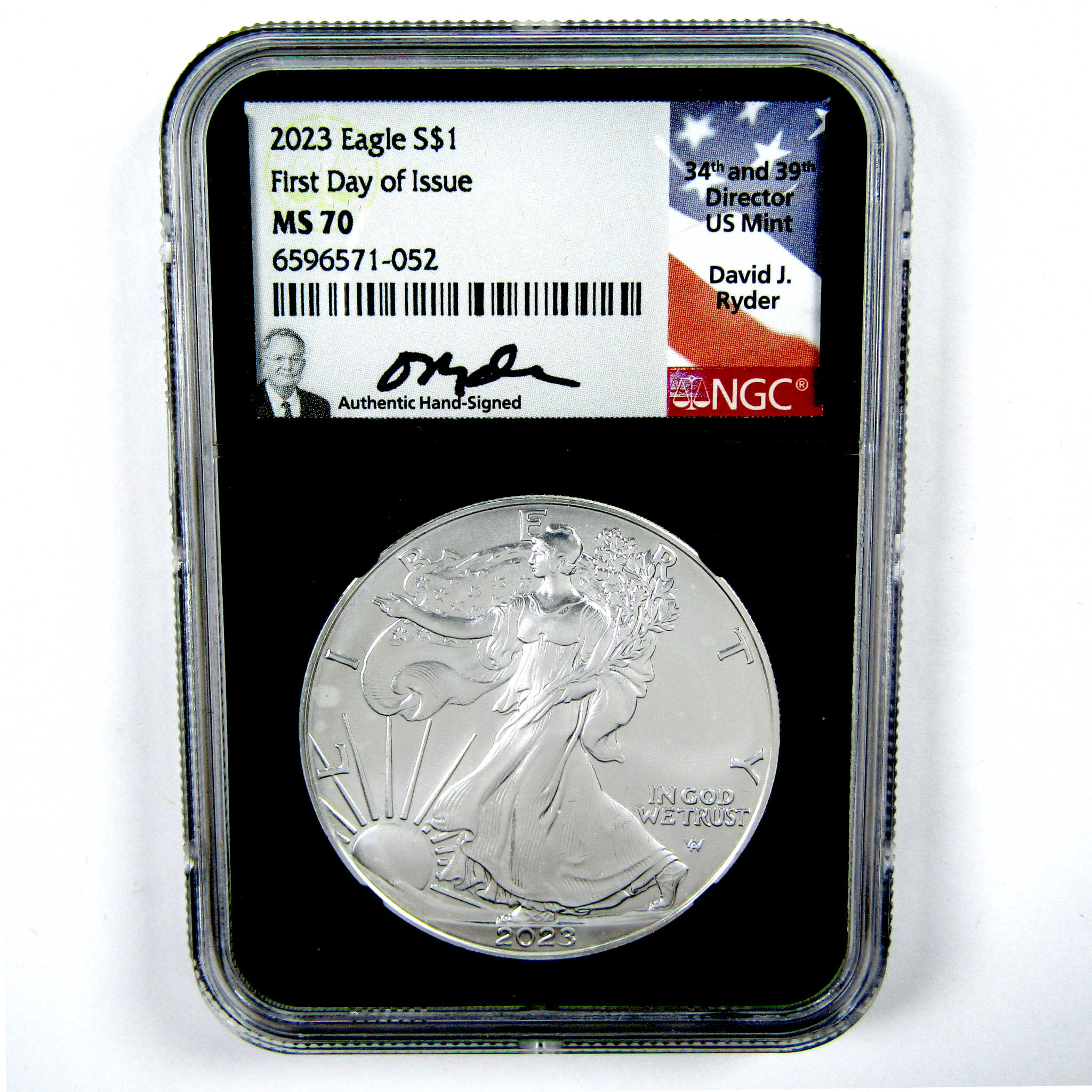 2023 American Silver Eagle MS 70 NGC $1 First Day Ryder SKU:CPC6962