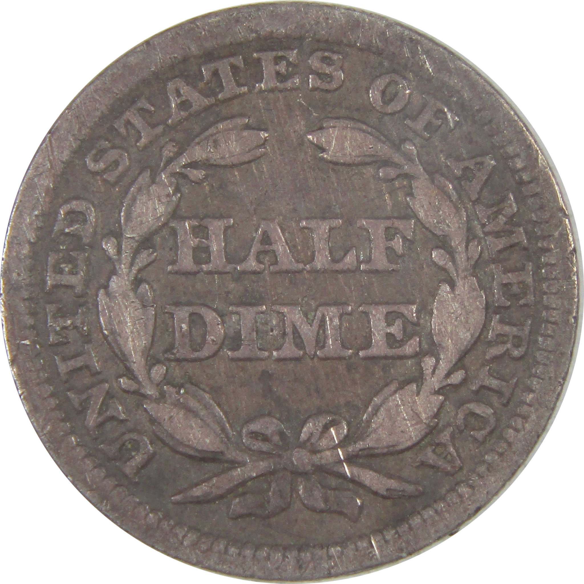 1847 Seated Liberty Half Dime F Fine Details Silver 5c Coin SKU:I16819