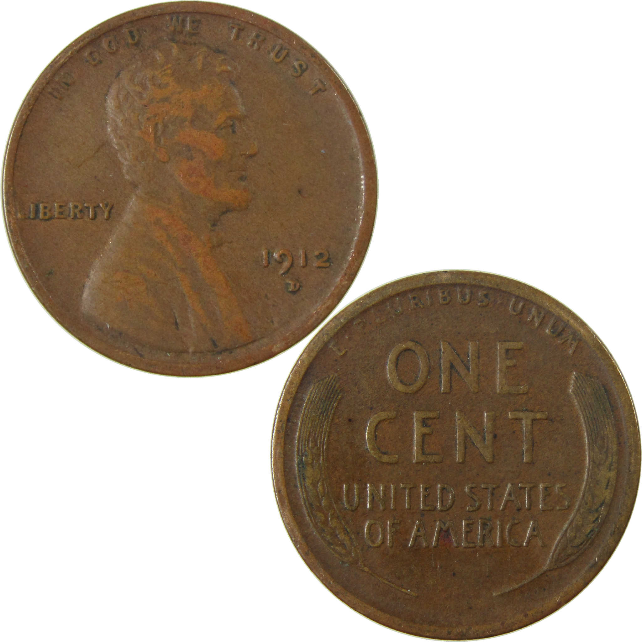 1912 D Lincoln Wheat Cent VF Very Fine Penny 1c Coin SKU:I26855
