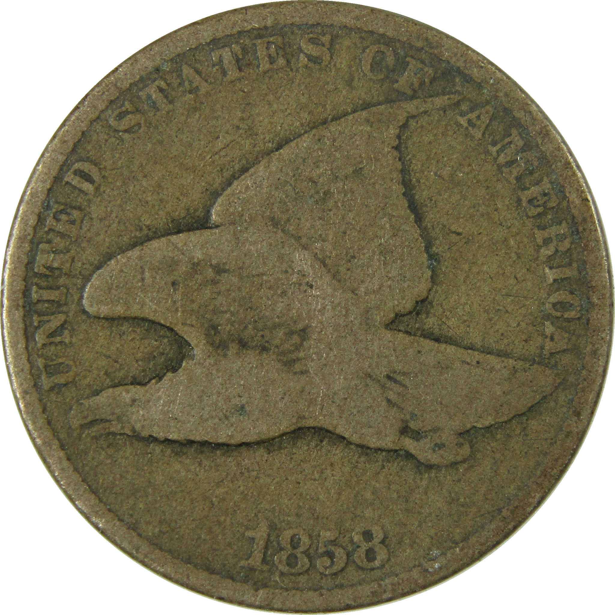1858 Small Letters Flying Eagle Cent G Good Details SKU:I26968