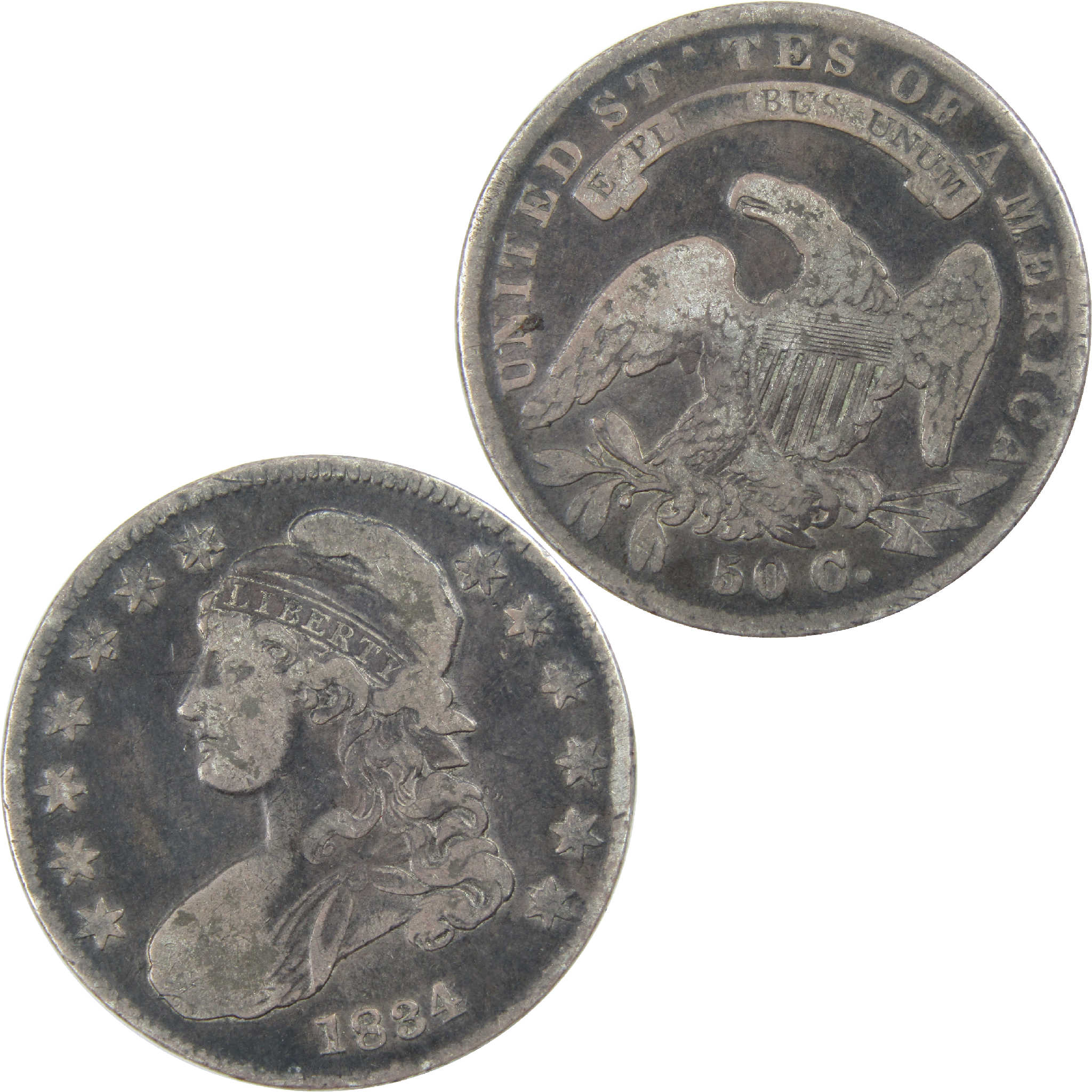 1834 Small Date & Letters Capped Bust Half Dollar AG Silver SKU:I11761