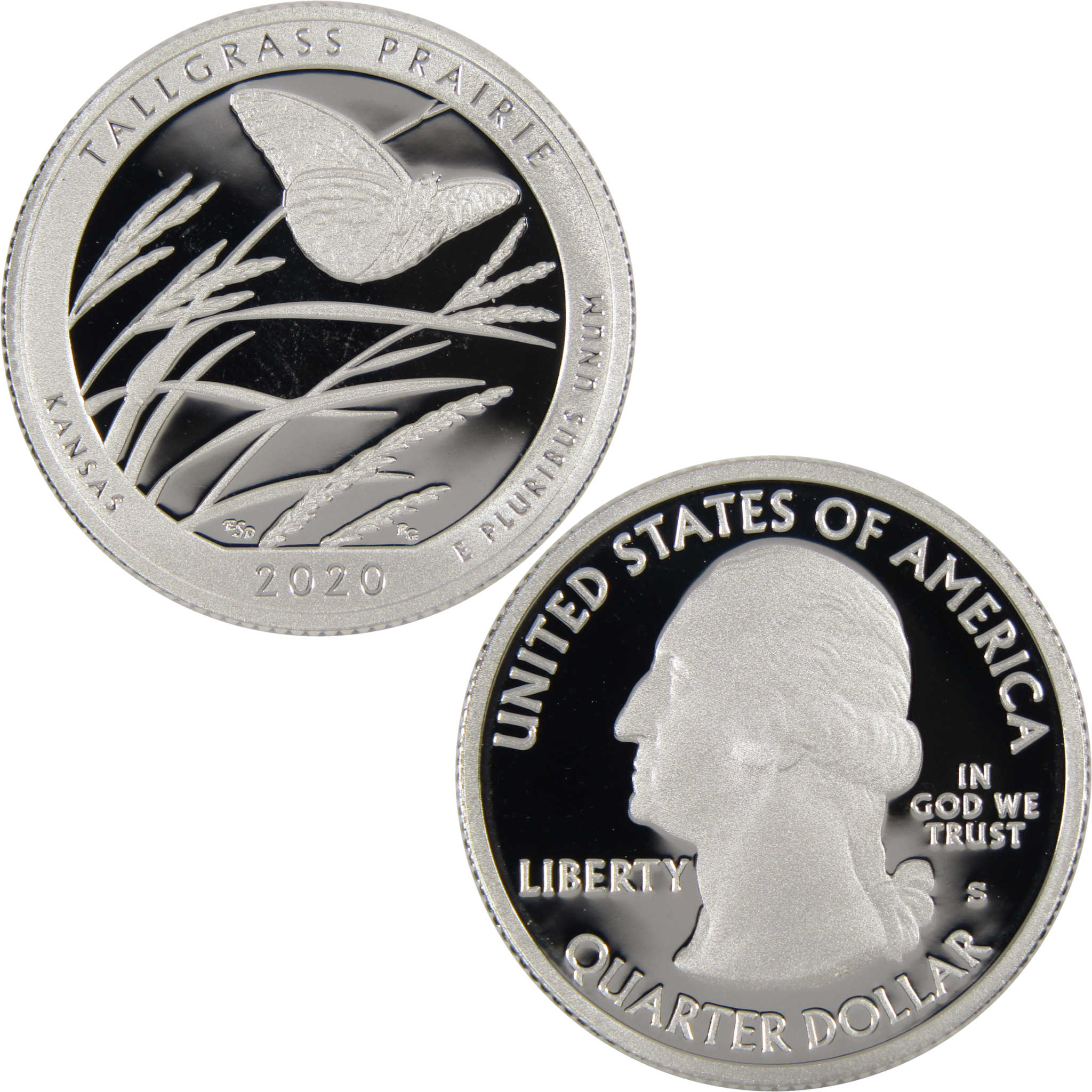 2020 S Tallgrass Prairie NP National Park Quarter Silver Proof Coin