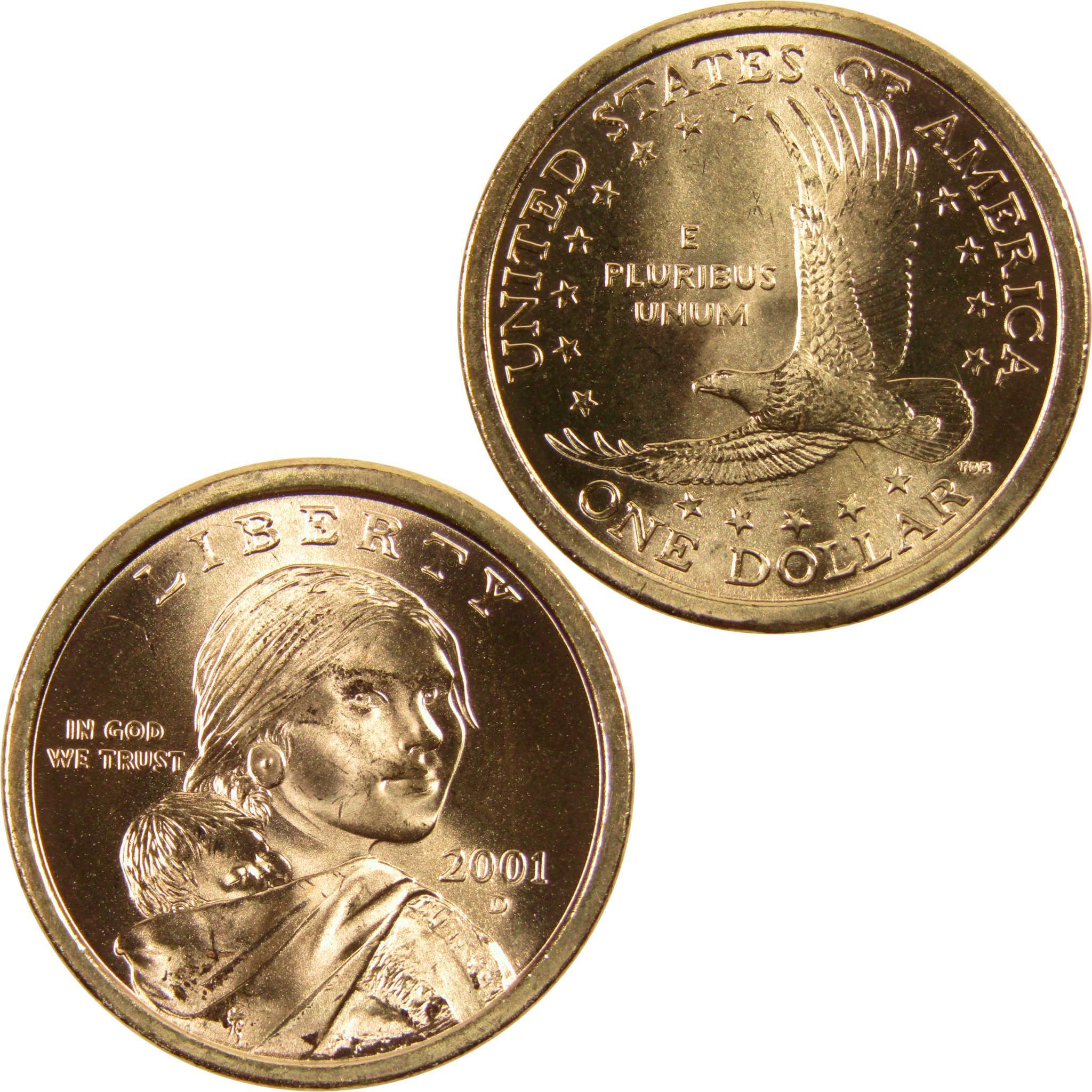 2001 D Sacagawea Native American Dollar BU Uncirculated $1 Coin