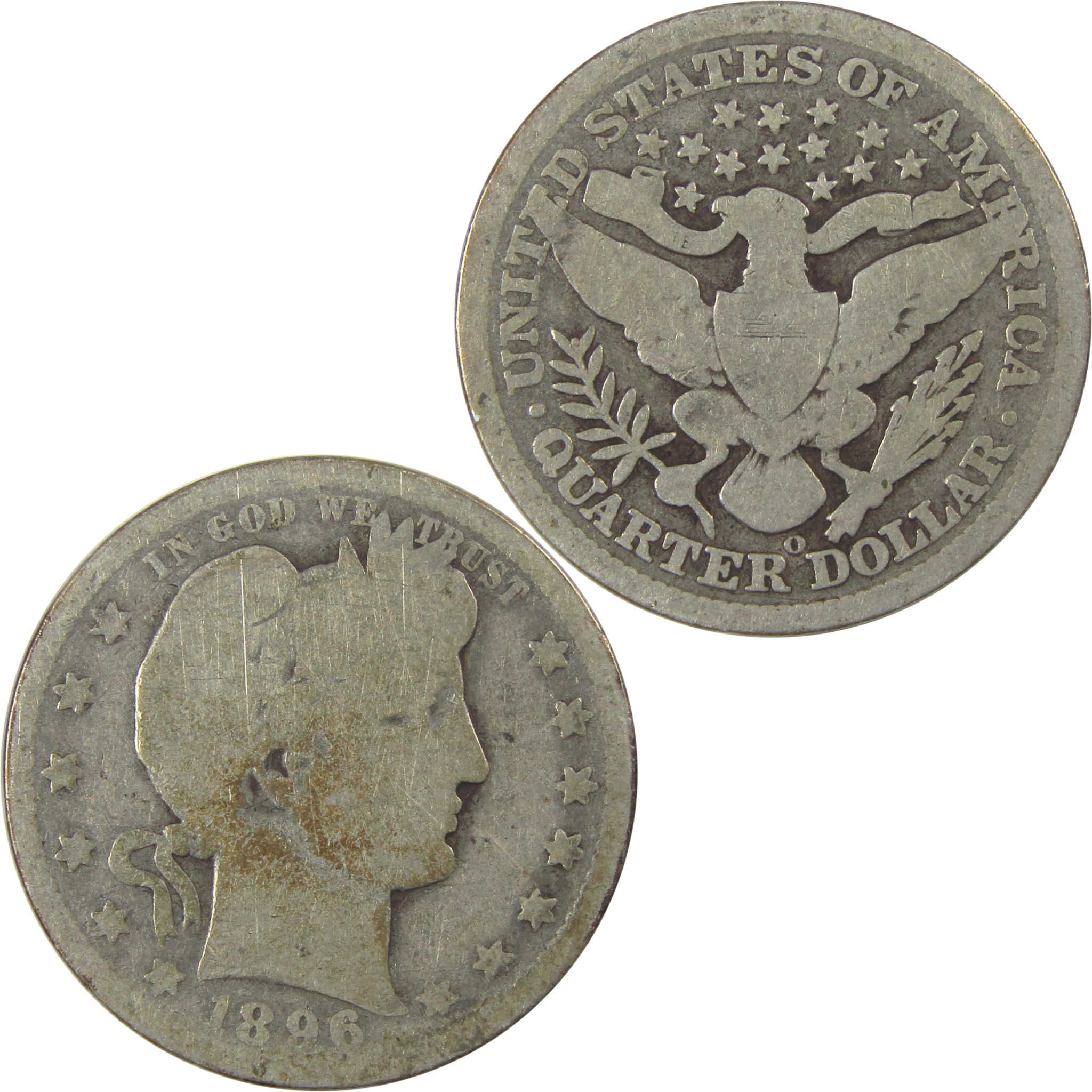 1896 O Barber Quarter AG About Good Silver 25c Coin SKU:I21873