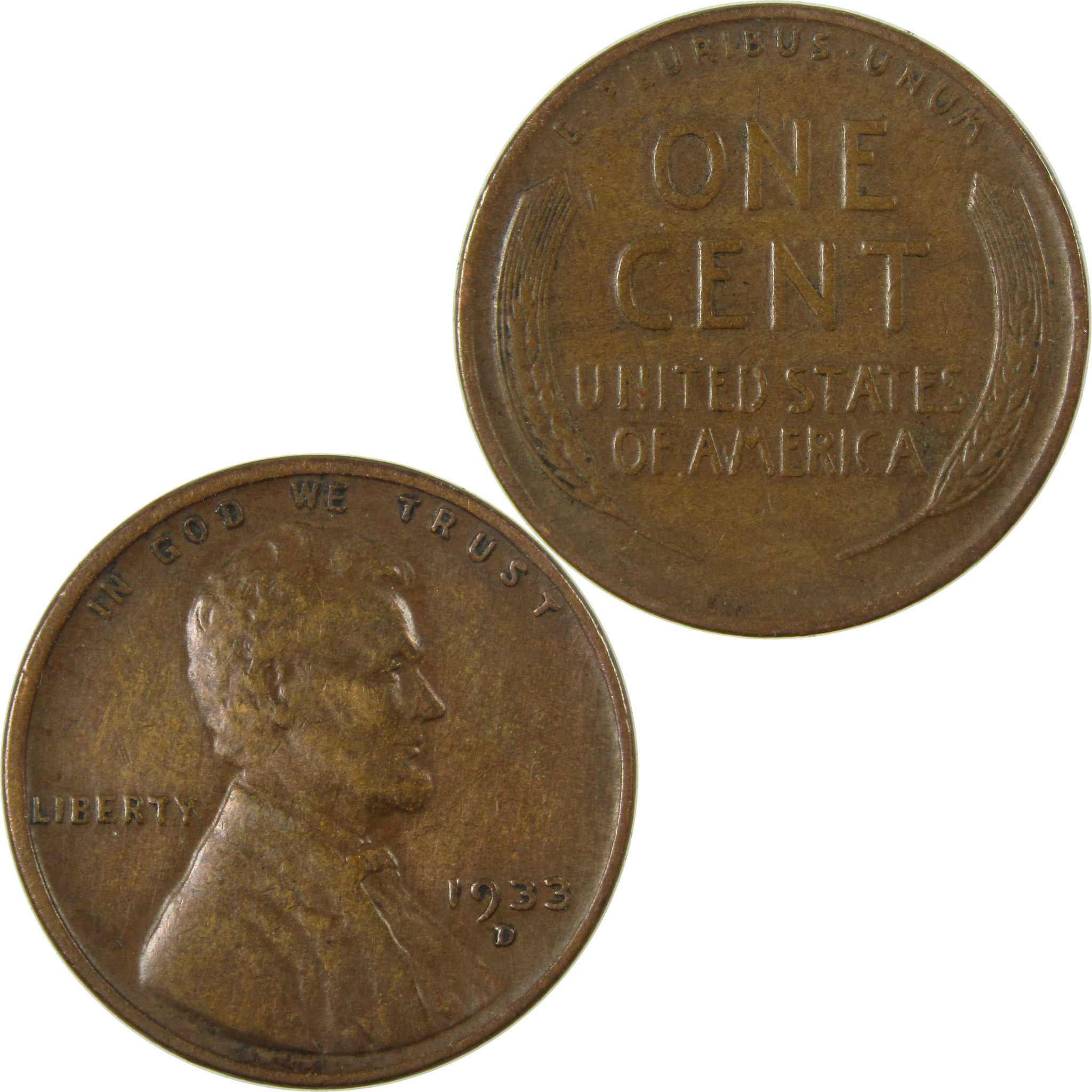 1933 D Lincoln Wheat Cent VF Very Fine Details Penny SKU:I26848