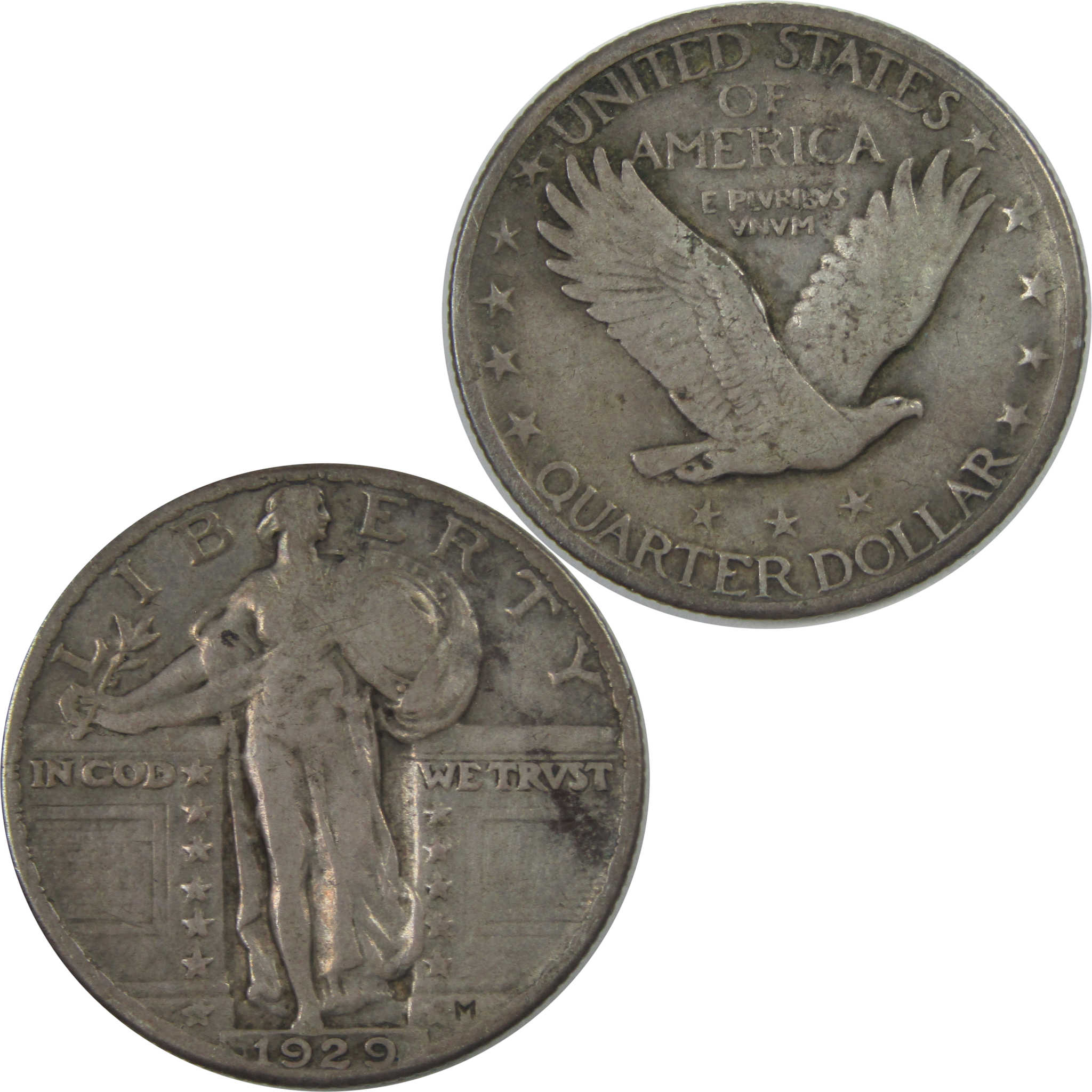 1929 Standing Liberty Quarter F Fine Silver 25c Coin SKU:I15488