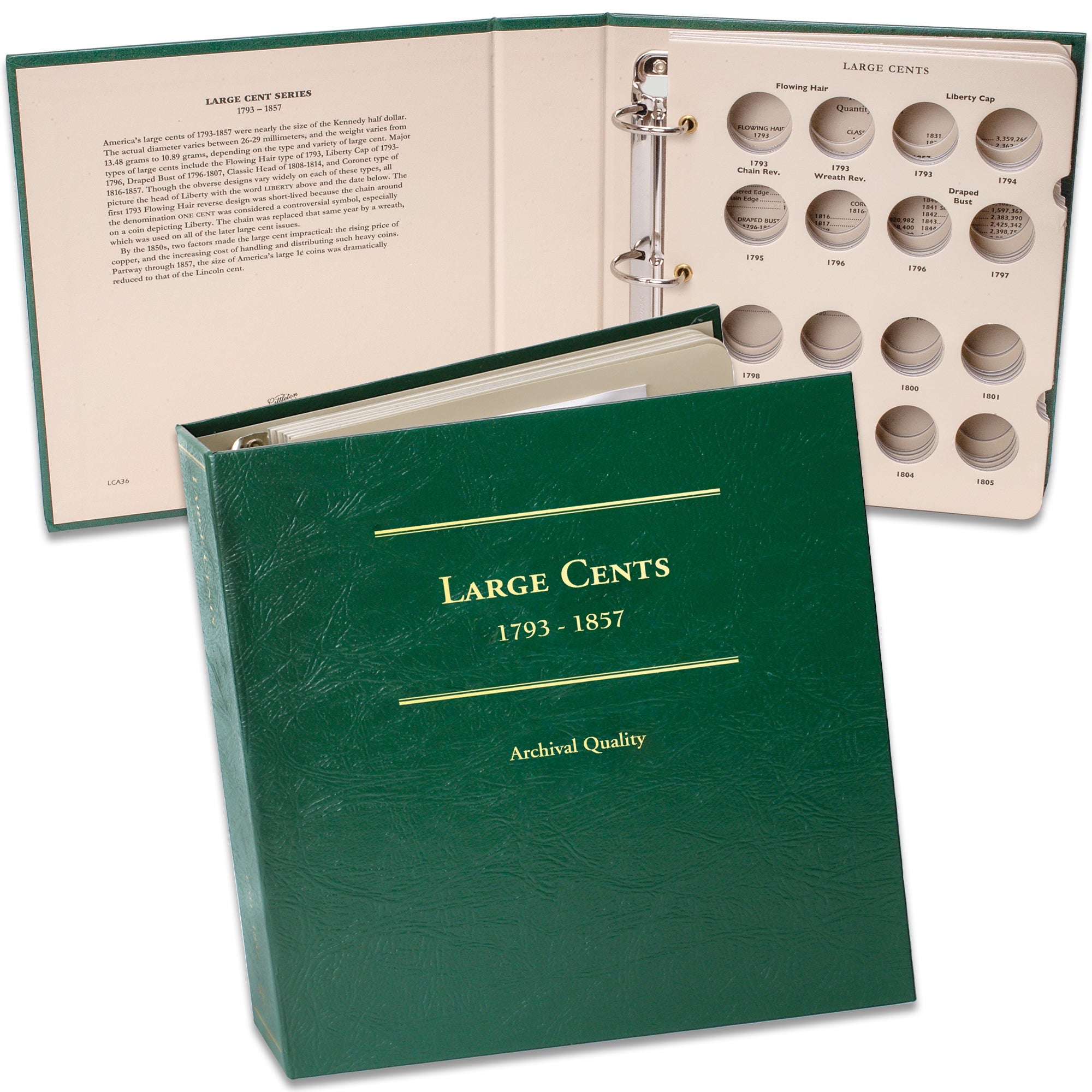 1793-1857 Large Cent Coin Album Littleton Coin Company