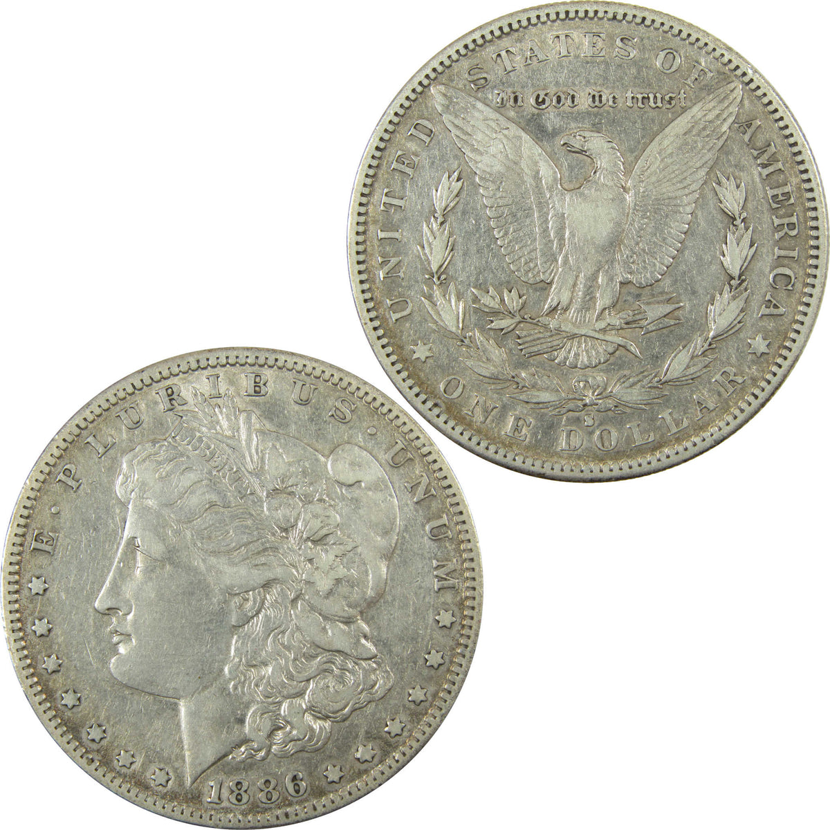 1886 S Morgan Silver Dollar XF EF Extremely Fine Details SKU:CP1709 - Morgan coin - Morgan silver dollar - Morgan silver dollar for sale - Profile Coins &amp; Collectibles