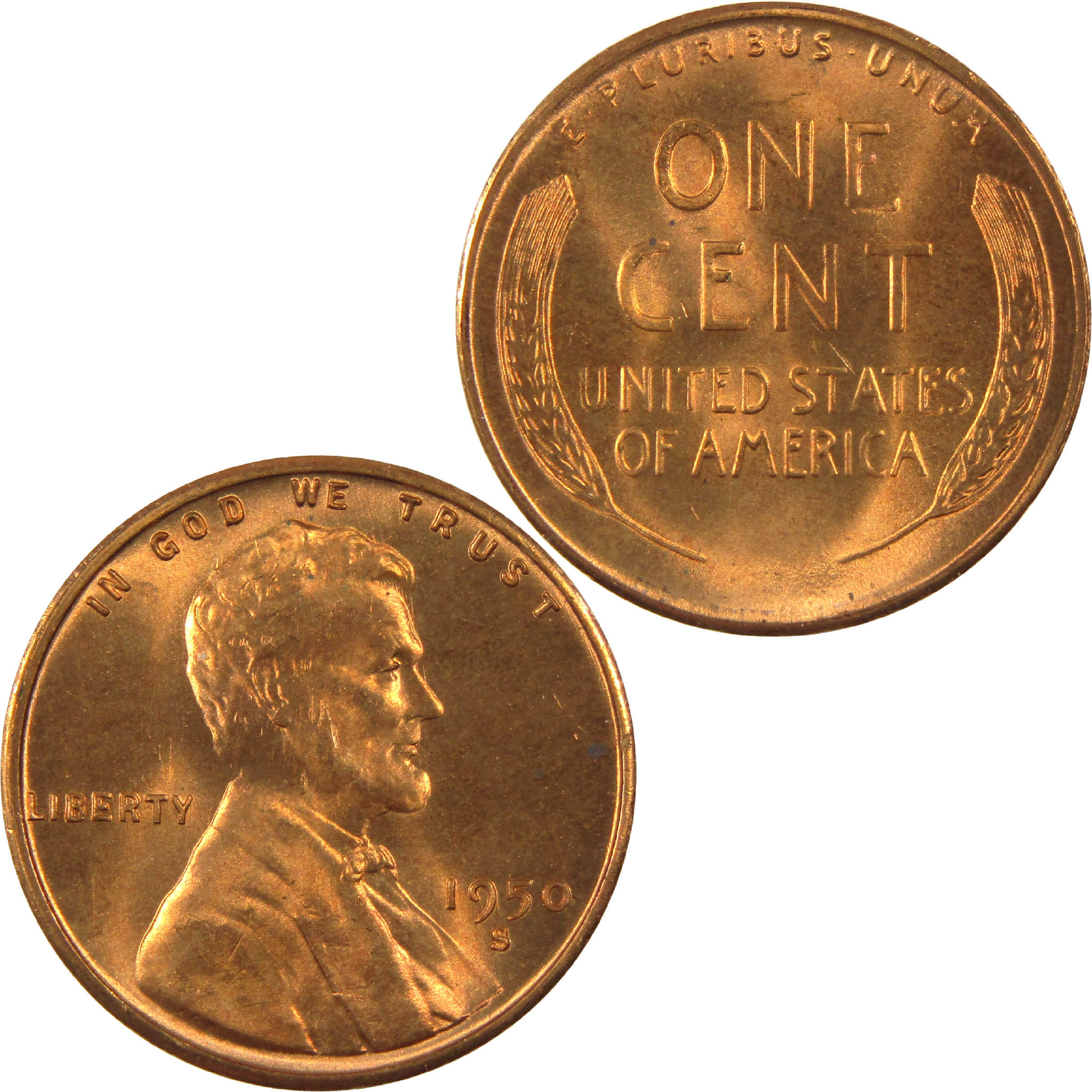 1950 S Lincoln Wheat Cent BU Uncirculated Penny 1c Coin