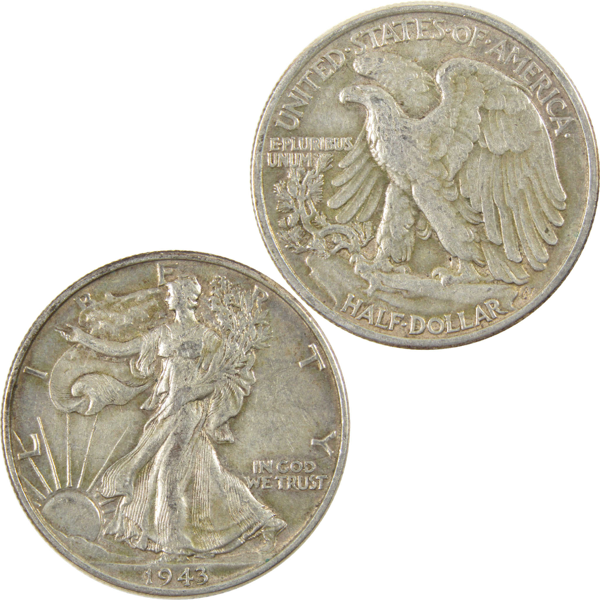 1943 Liberty Walking Half Dollar AU About Uncirculated Silver 50c Coin