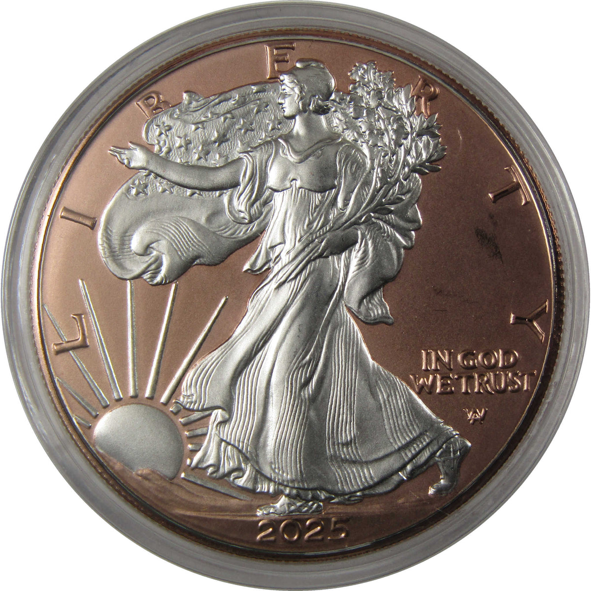 2025 Rose Gold Colored American Silver Eagle $1 Coin Collectible