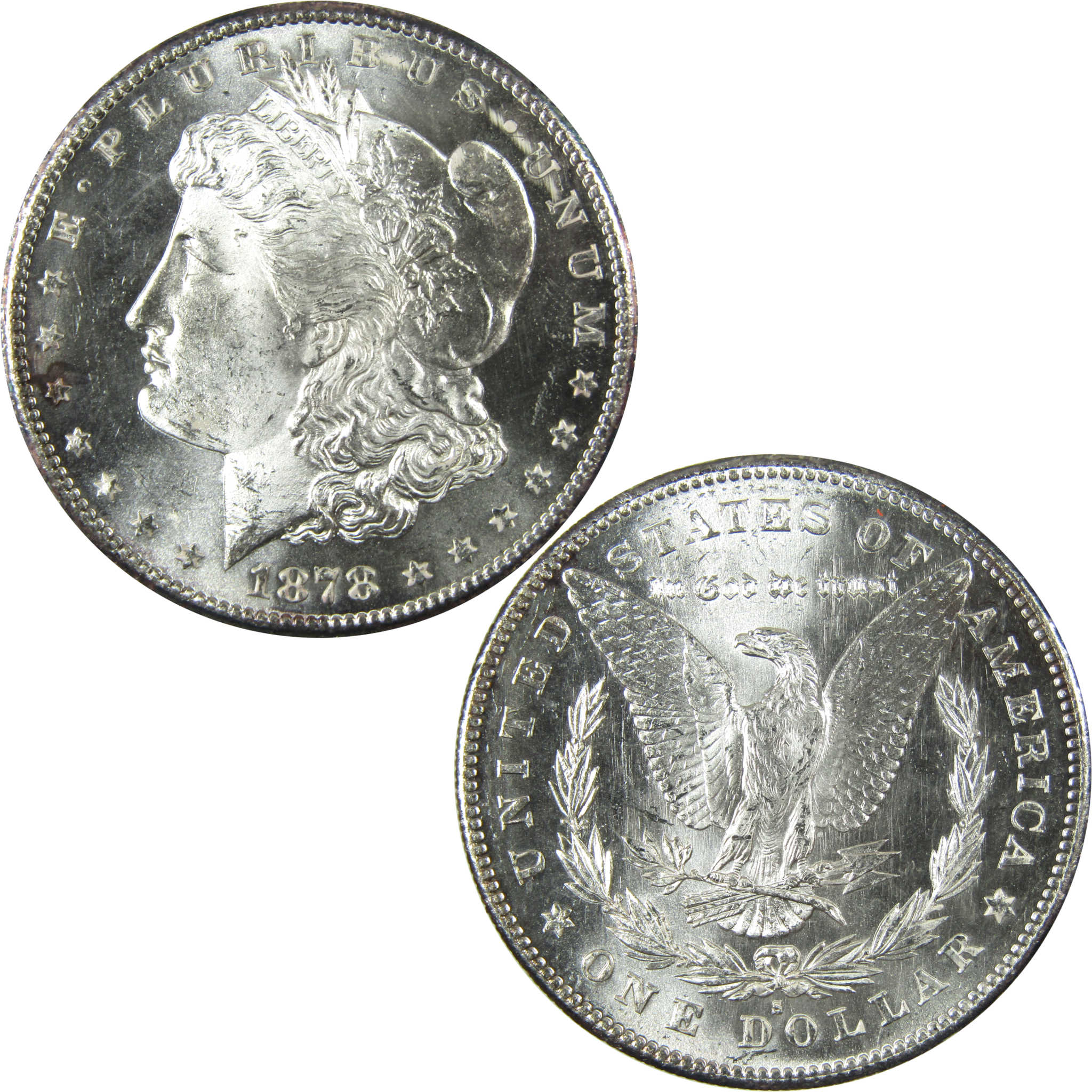 1878 S Morgan Silver Dollar Uncirculated Mint State $1 Coin SKU:I27089