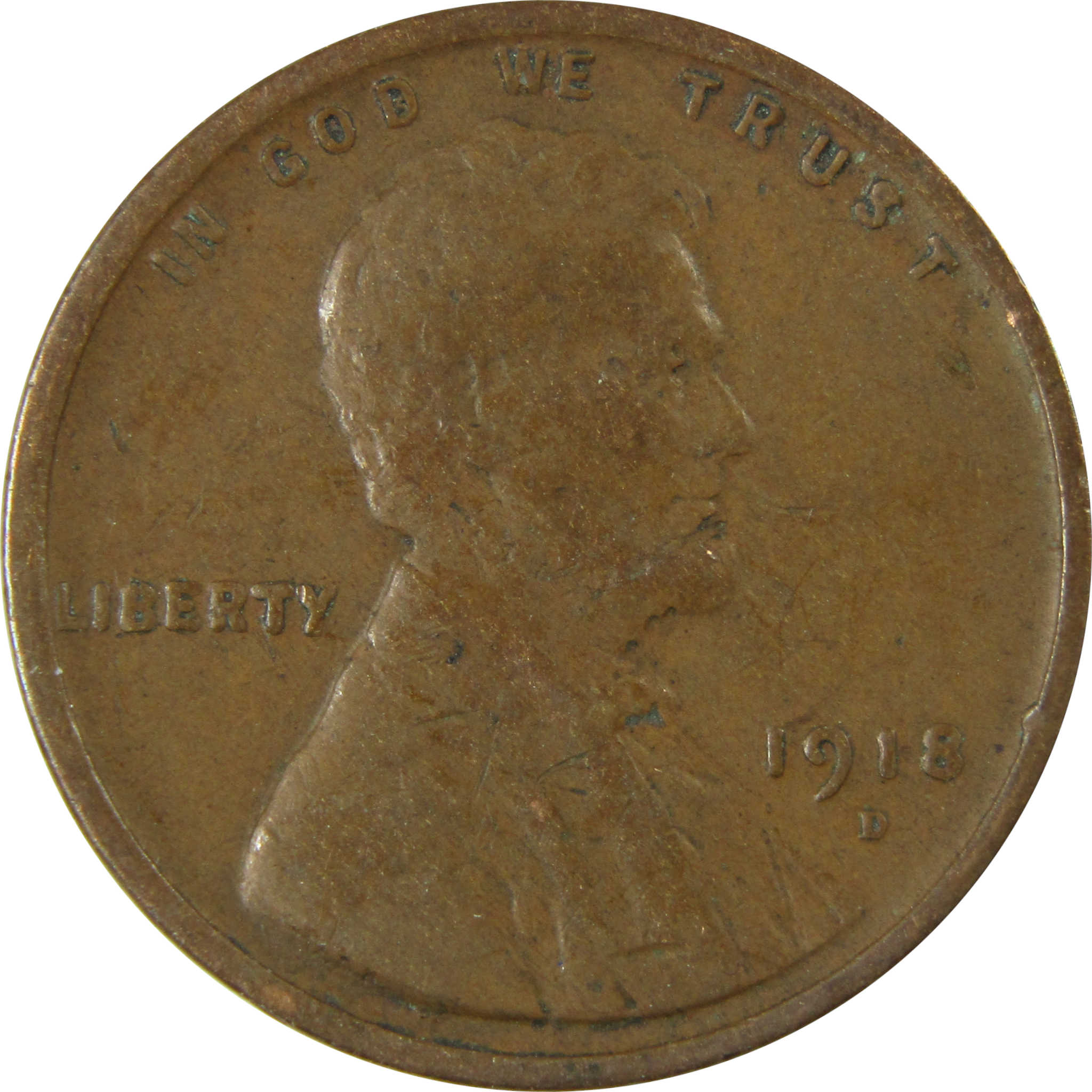 1918 D Lincoln Wheat Cent VF Very Fine Penny 1c Coin SKU:I25874