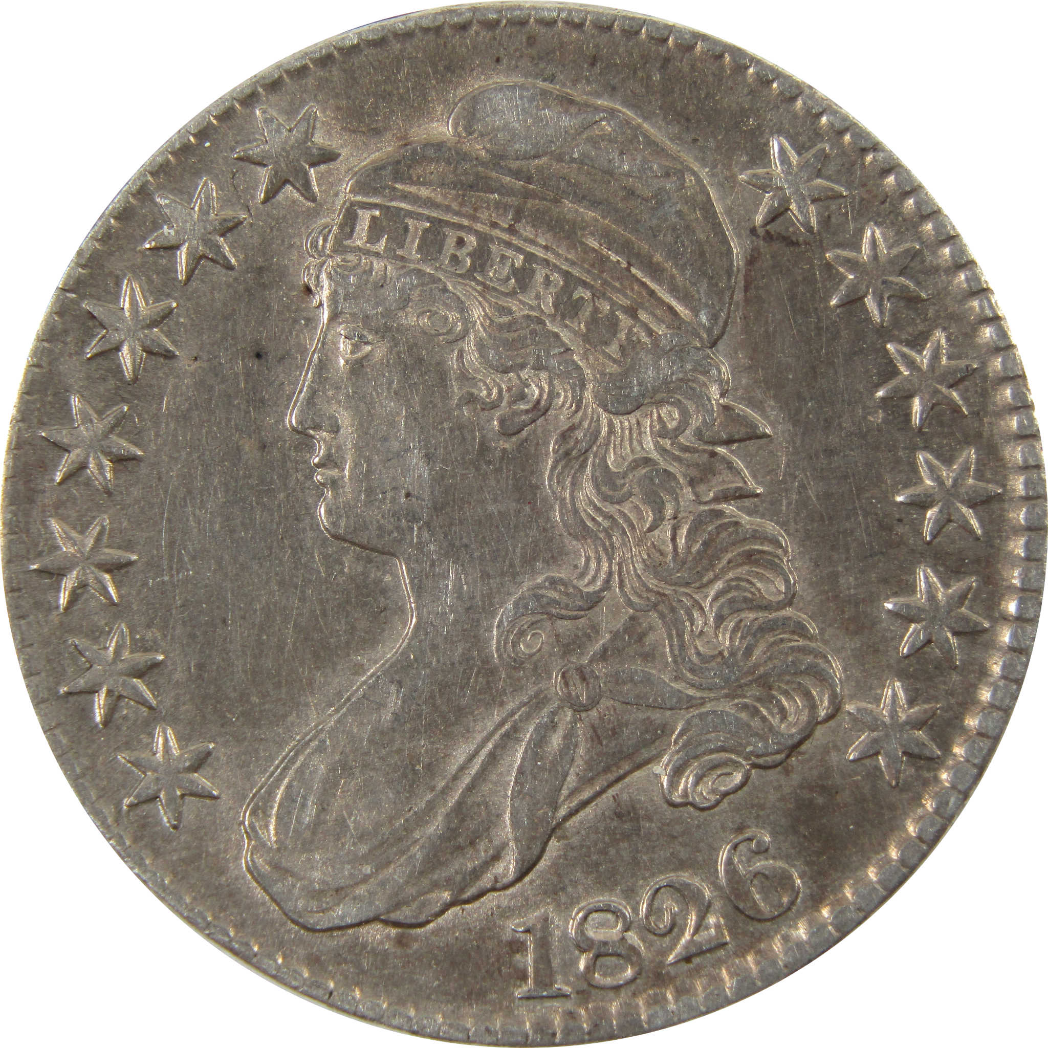1826 Capped Bust Half Dollar AU About Uncirculated Silver SKU:I10021