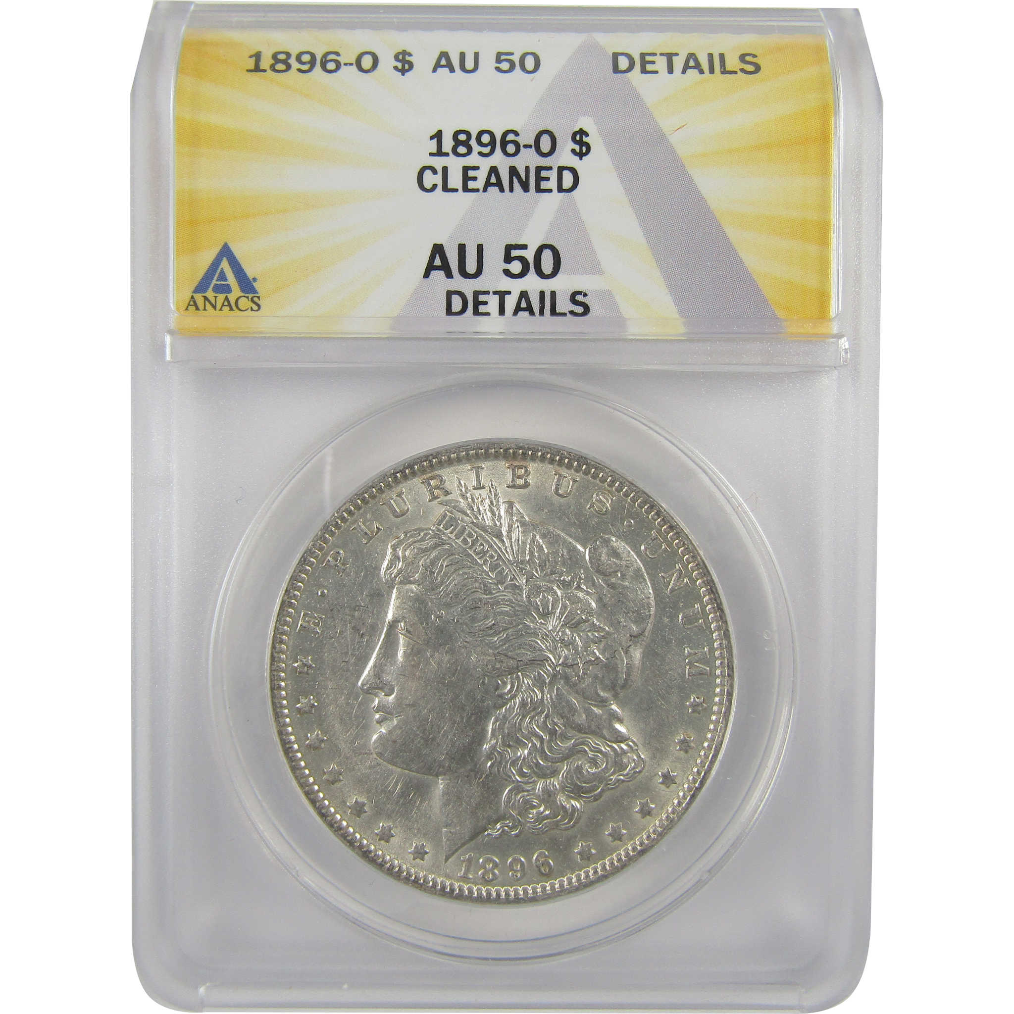 1896 O Morgan Dollar AU 50 Details ANACS Silver $1 Coin SKU:I19007 - Morgan coin - Morgan silver dollar - Morgan silver dollar for sale - Profile Coins &amp; Collectibles