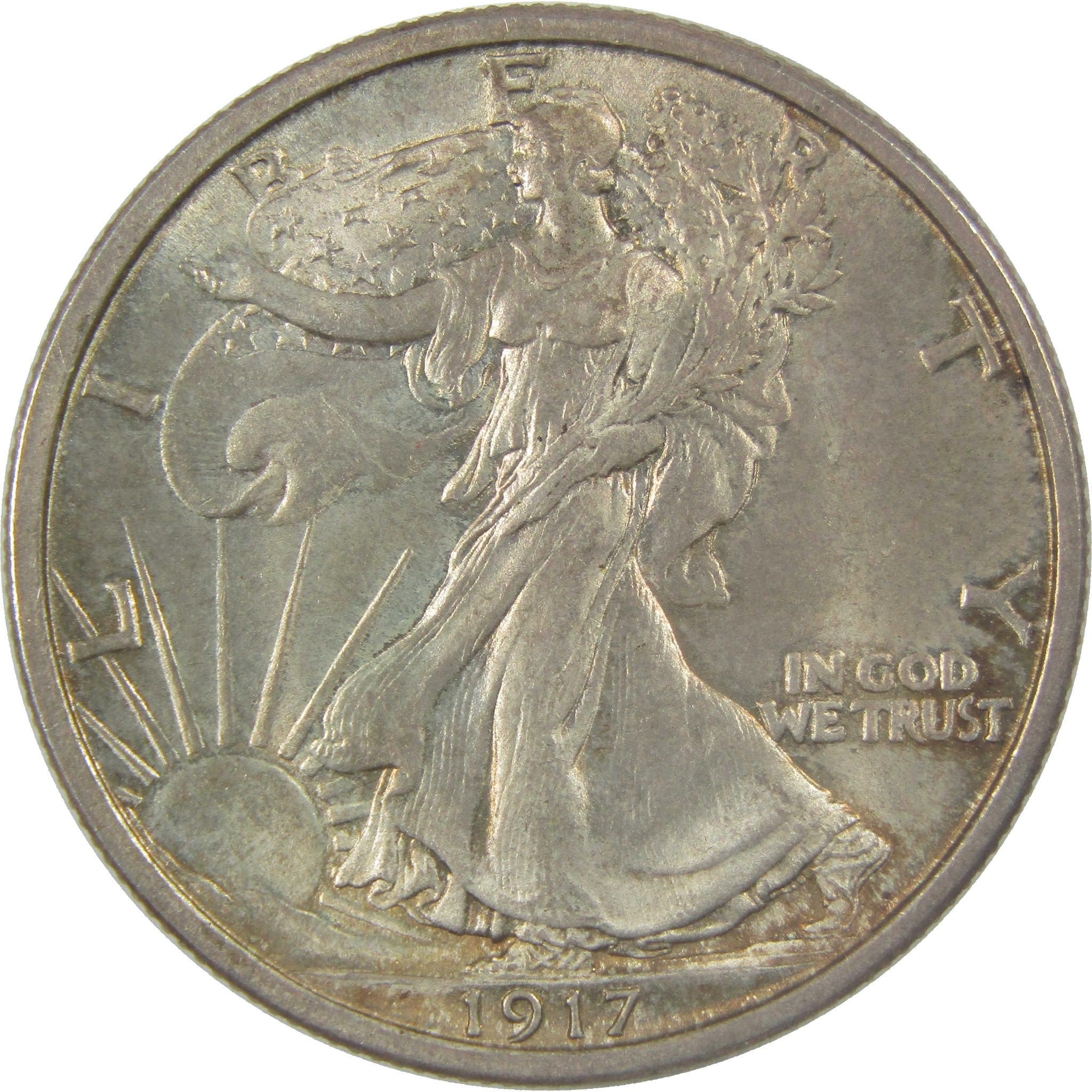 1917 Liberty Walking Silver Half Dollar Uncirculated Mint State