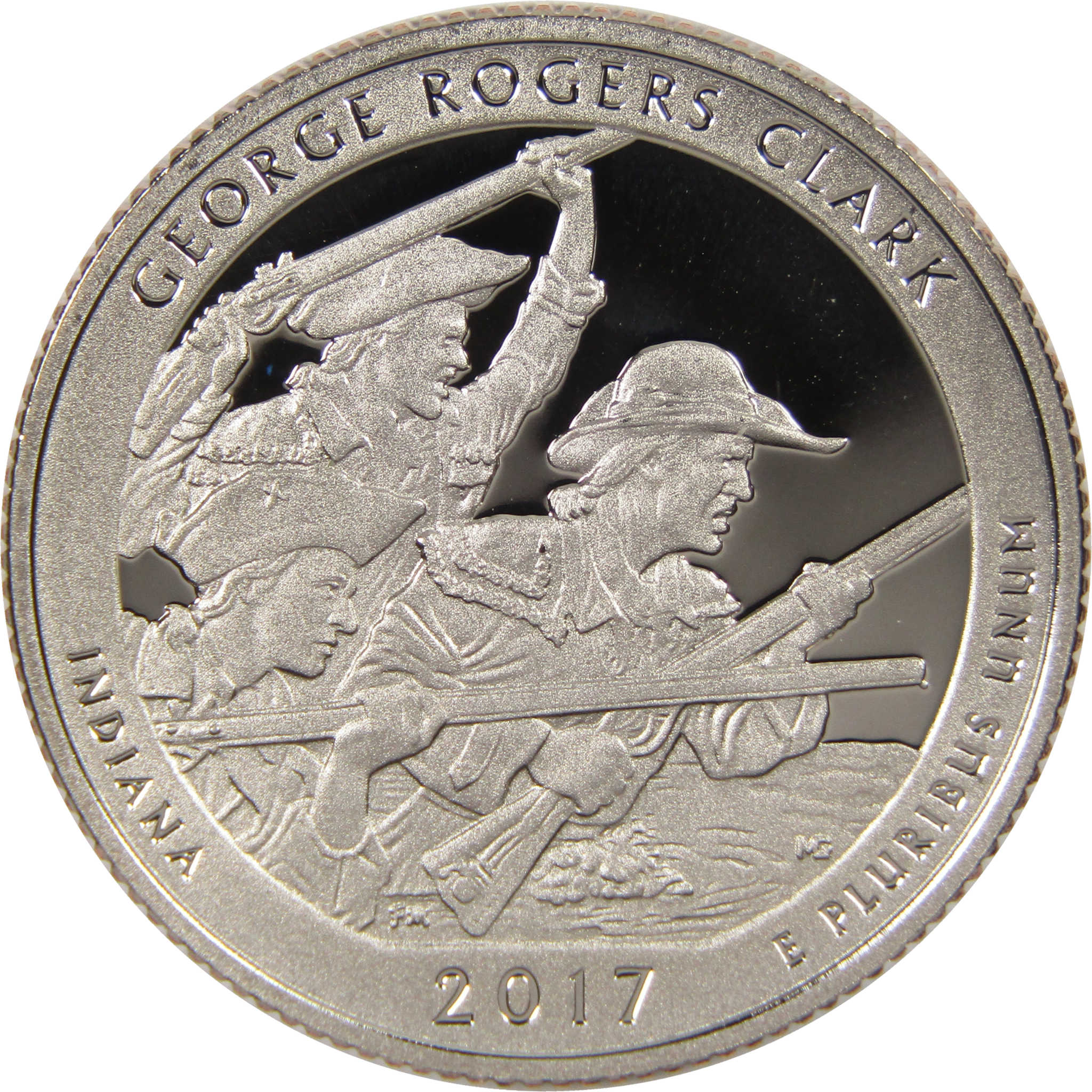 2017 S George Rogers Clark NHP National Park Quarter Choice Proof Clad