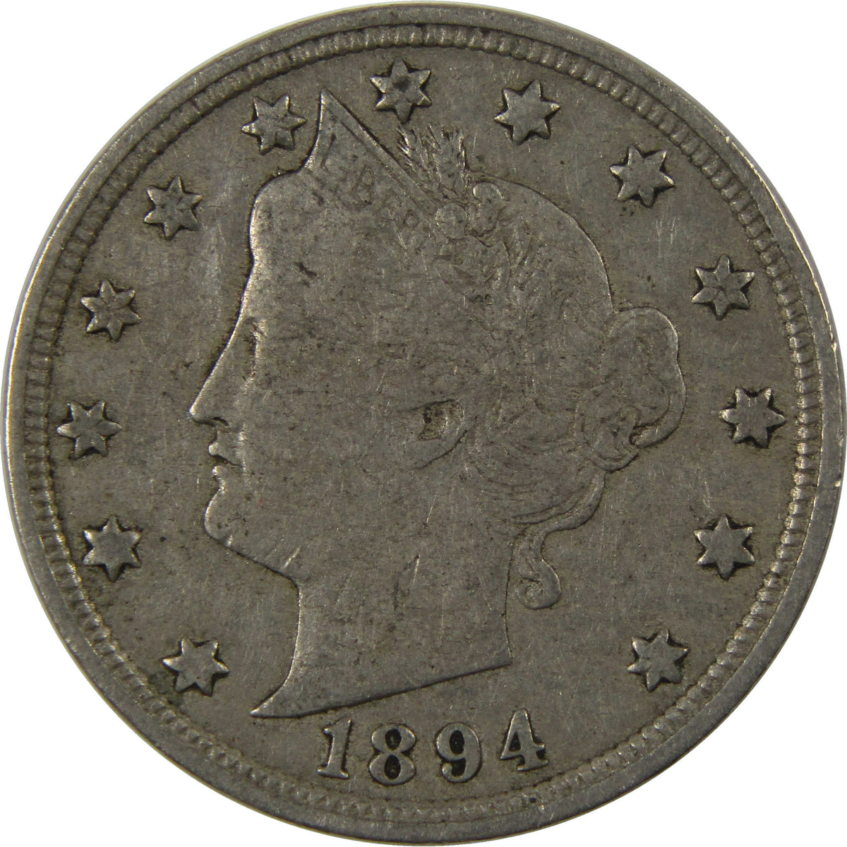 1894 Liberty Head V Nickel VF Very Fine 5c Coin Collectible