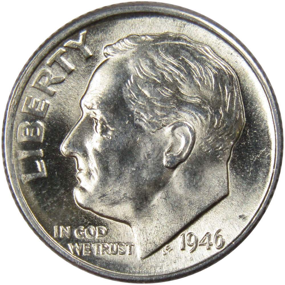1946 D Roosevelt Silver Dime Uncirculated Mint State 10c Coin