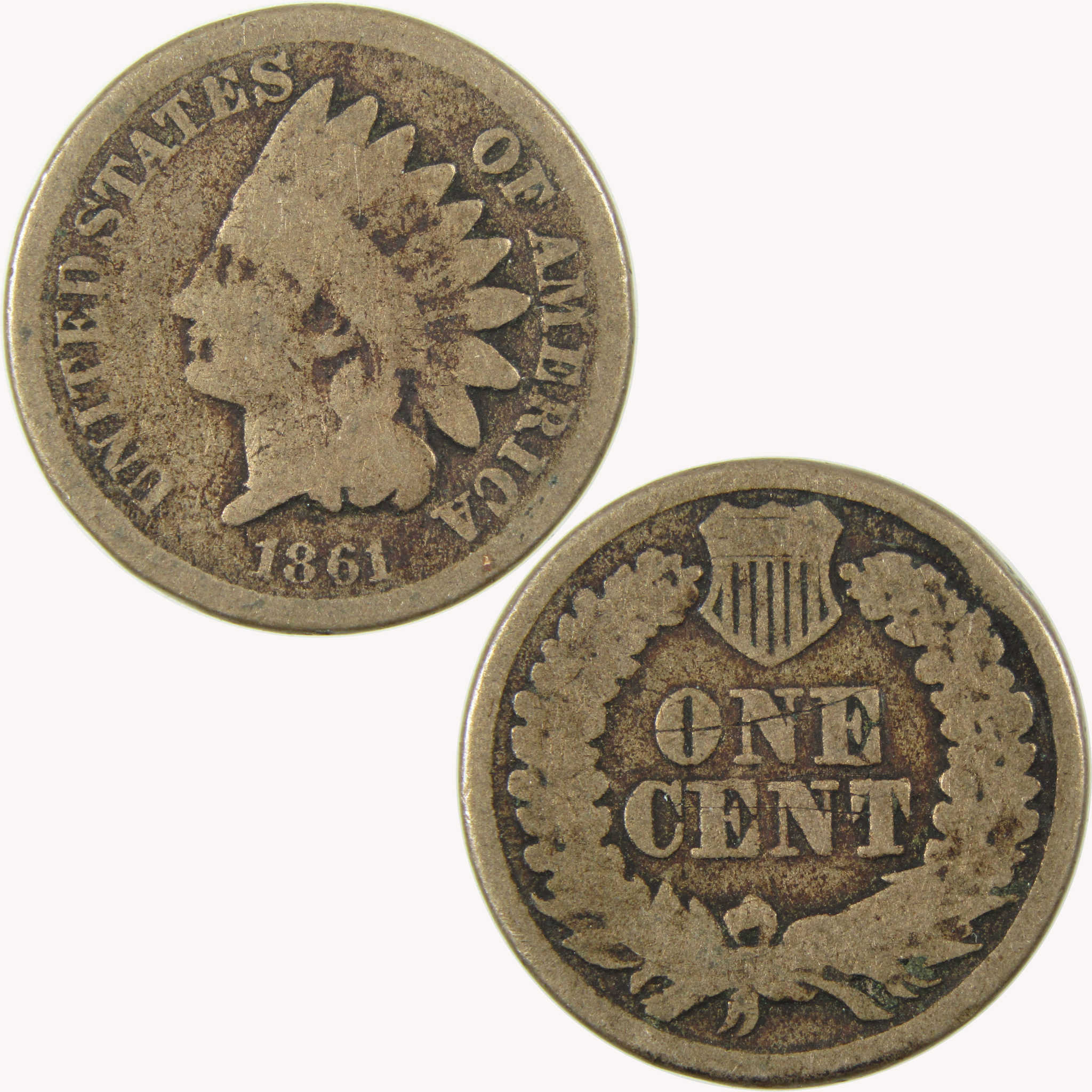 1861 Indian Head Cent G Good Penny 1c Coin SKU:CP1079