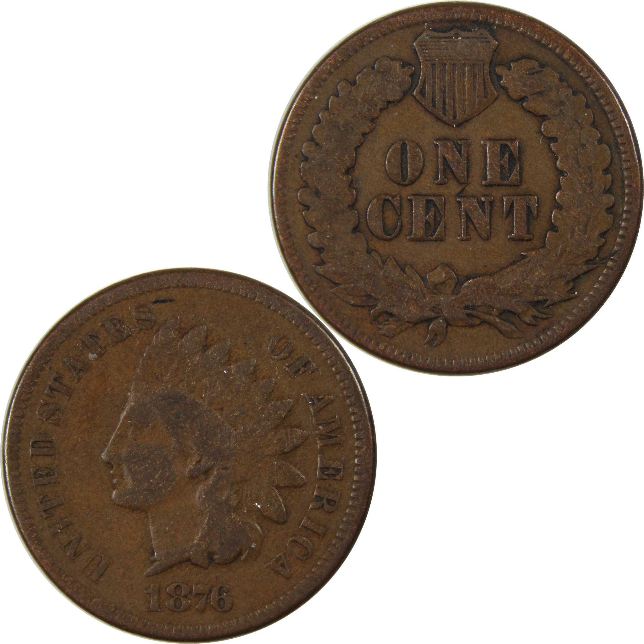 1876 Indian Head Cent VG Very Good Penny 1c Coin SKU:I23482